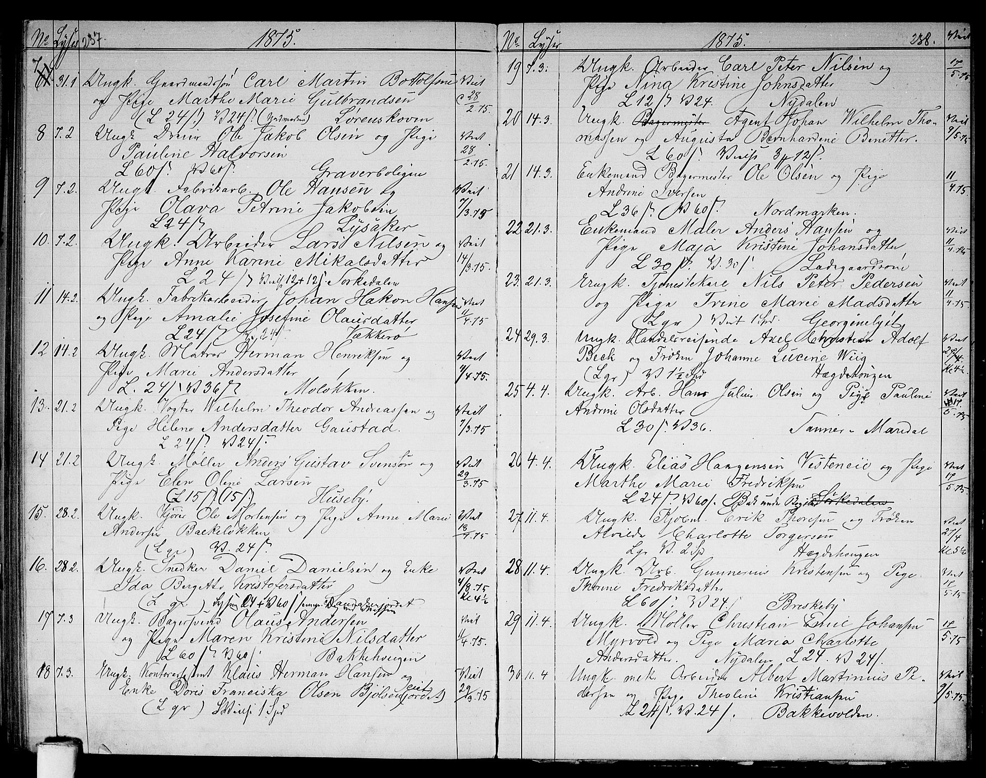 Vestre Aker prestekontor Kirkebøker, SAO/A-10025/G/Ga/L0002: Parish register (copy) no. I 2, 1871-1879, p. 237-238
