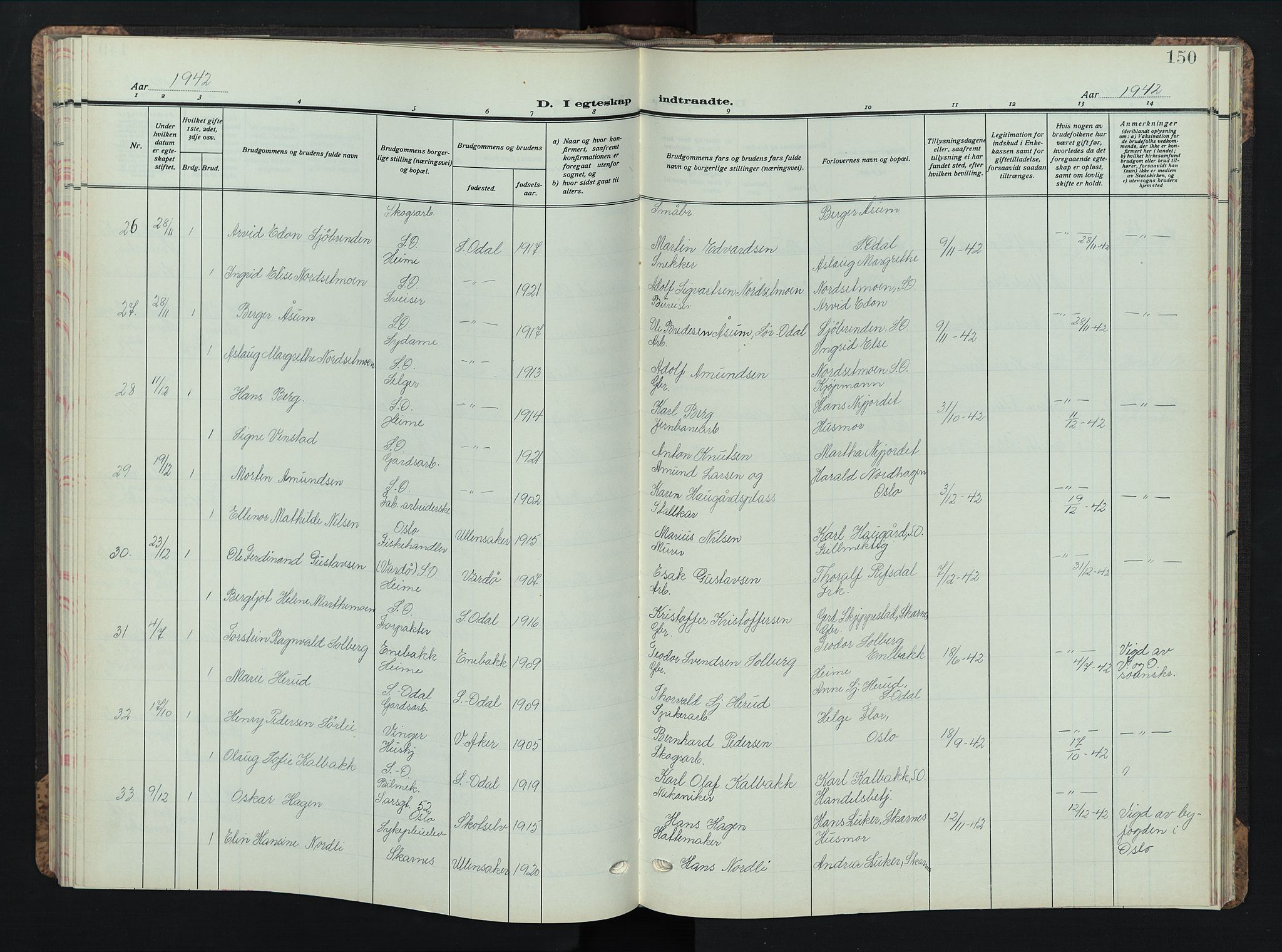 Sør-Odal prestekontor, AV/SAH-PREST-030/H/Ha/Hab/L0013: Parish register (copy) no. 13, 1933-1951, p. 150