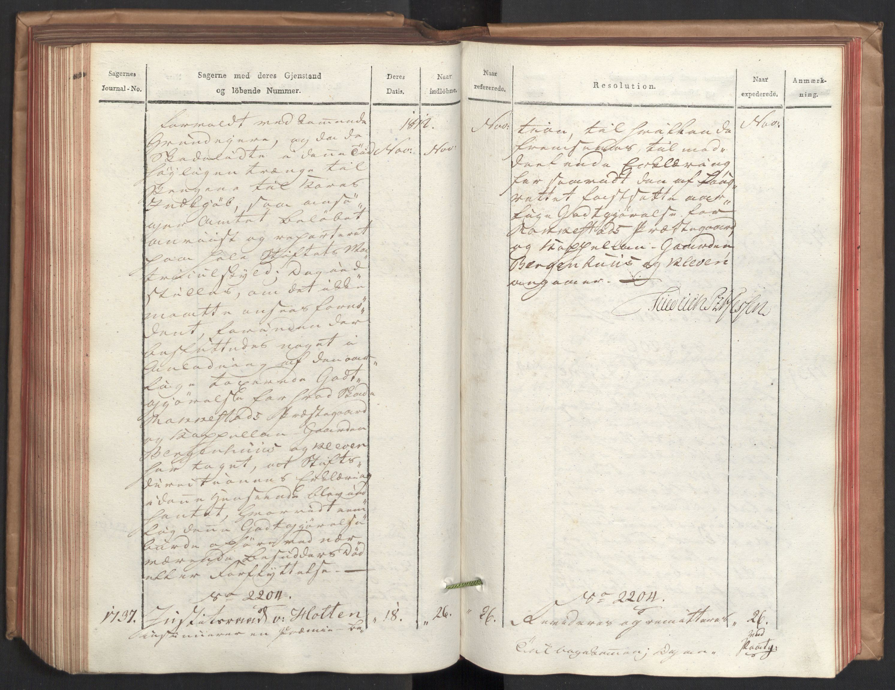 Stattholderembetet 1810-1814, 2. kontor (Kontor B), AV/RA-EA-5432/Ab/L0004: Referatprotokoll,  j.nr. 1449-1801,  l.nr. 1781-2289, 1812, p. 224