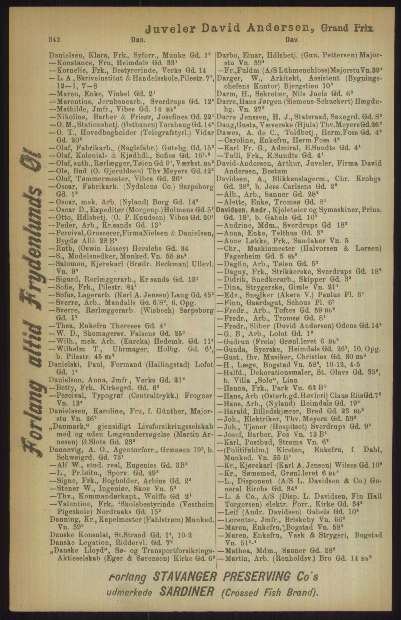 Kristiania/Oslo adressebok, PUBL/-, 1911, p. 342