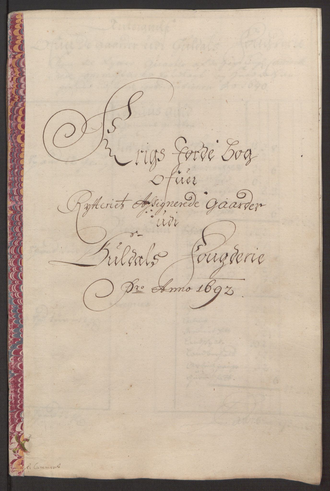 Rentekammeret inntil 1814, Reviderte regnskaper, Fogderegnskap, RA/EA-4092/R59/L3942: Fogderegnskap Gauldal, 1692, p. 201