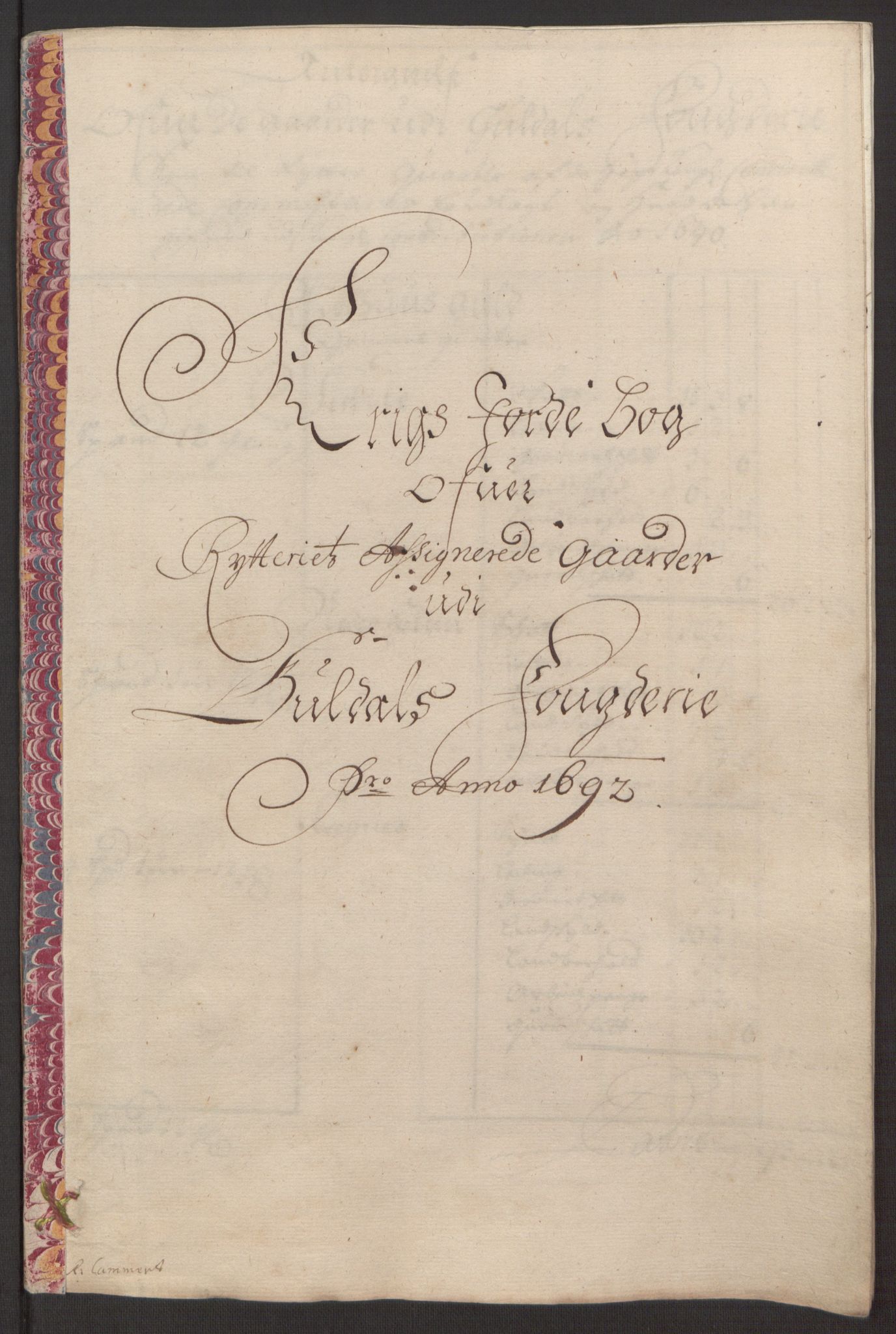 Rentekammeret inntil 1814, Reviderte regnskaper, Fogderegnskap, AV/RA-EA-4092/R59/L3942: Fogderegnskap Gauldal, 1692, p. 201