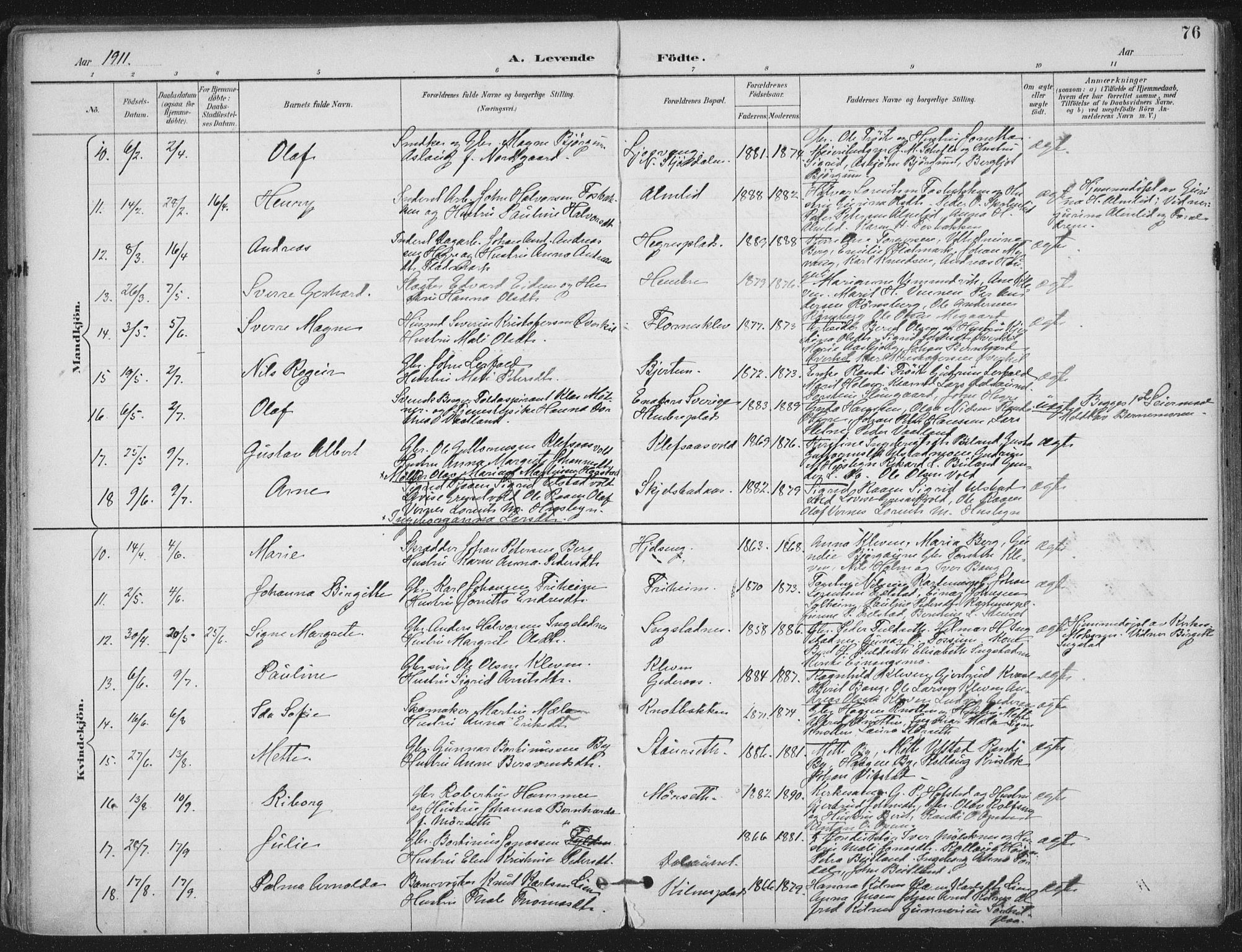 Ministerialprotokoller, klokkerbøker og fødselsregistre - Nord-Trøndelag, AV/SAT-A-1458/703/L0031: Parish register (official) no. 703A04, 1893-1914, p. 76