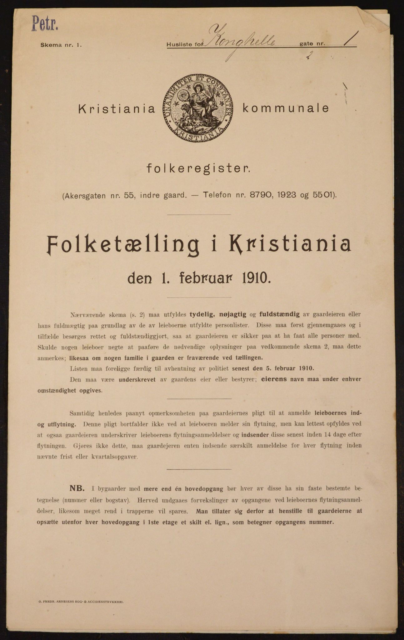 OBA, Municipal Census 1910 for Kristiania, 1910, p. 51201