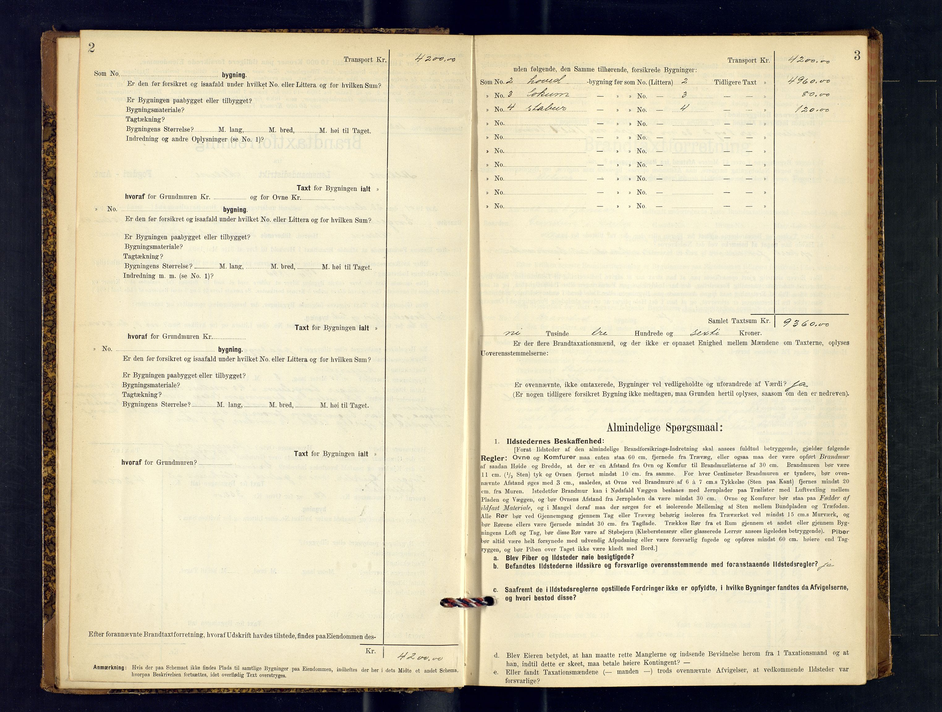 Alta lensmannskontor, AV/SATØ-S-1165/O/Ob/L0169: Branntakstprotokoll, 1901-1910, p. 2-3