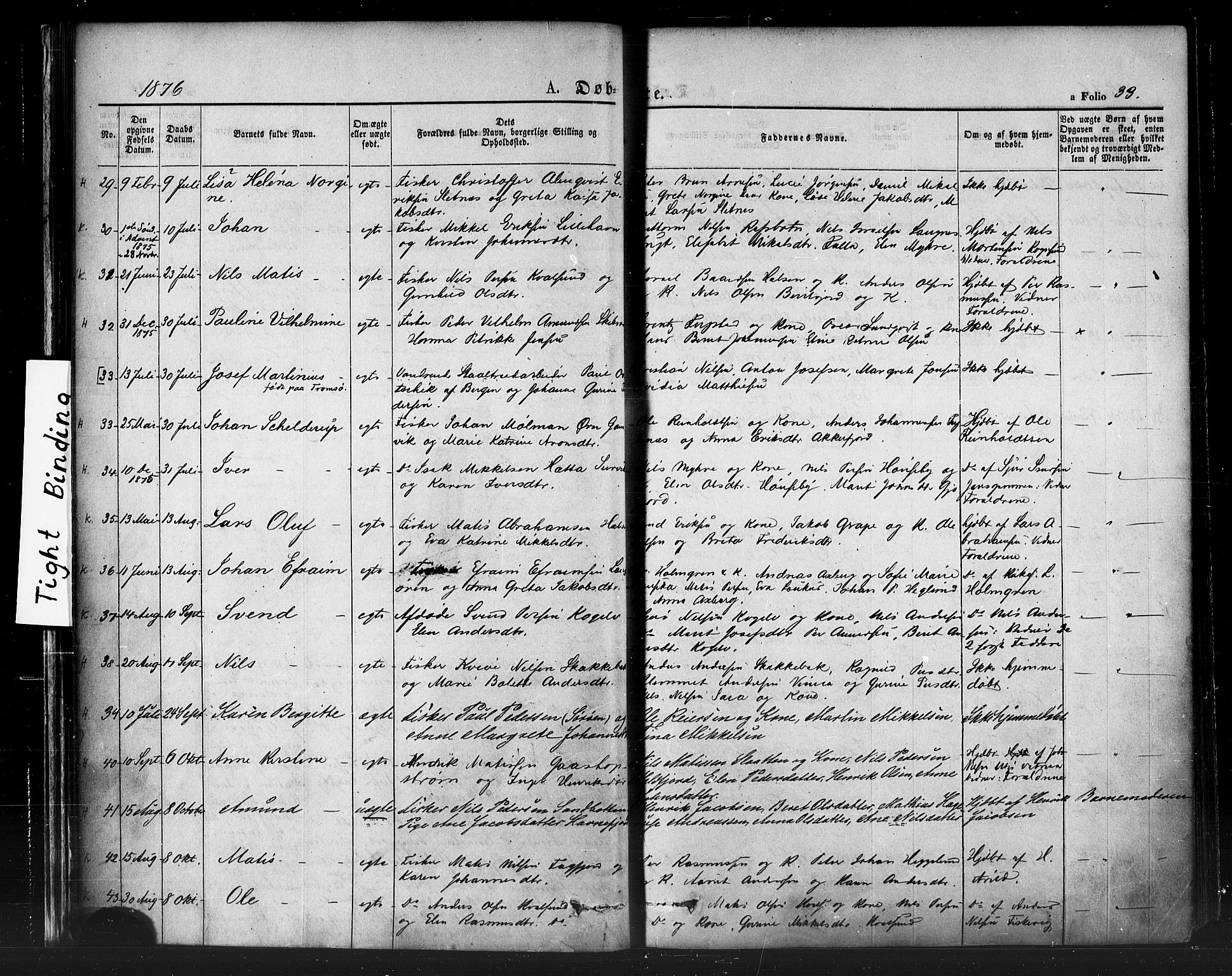 Hammerfest sokneprestkontor, SATØ/S-1347/H/Ha/L0007.kirke: Parish register (official) no. 7, 1869-1884, p. 33