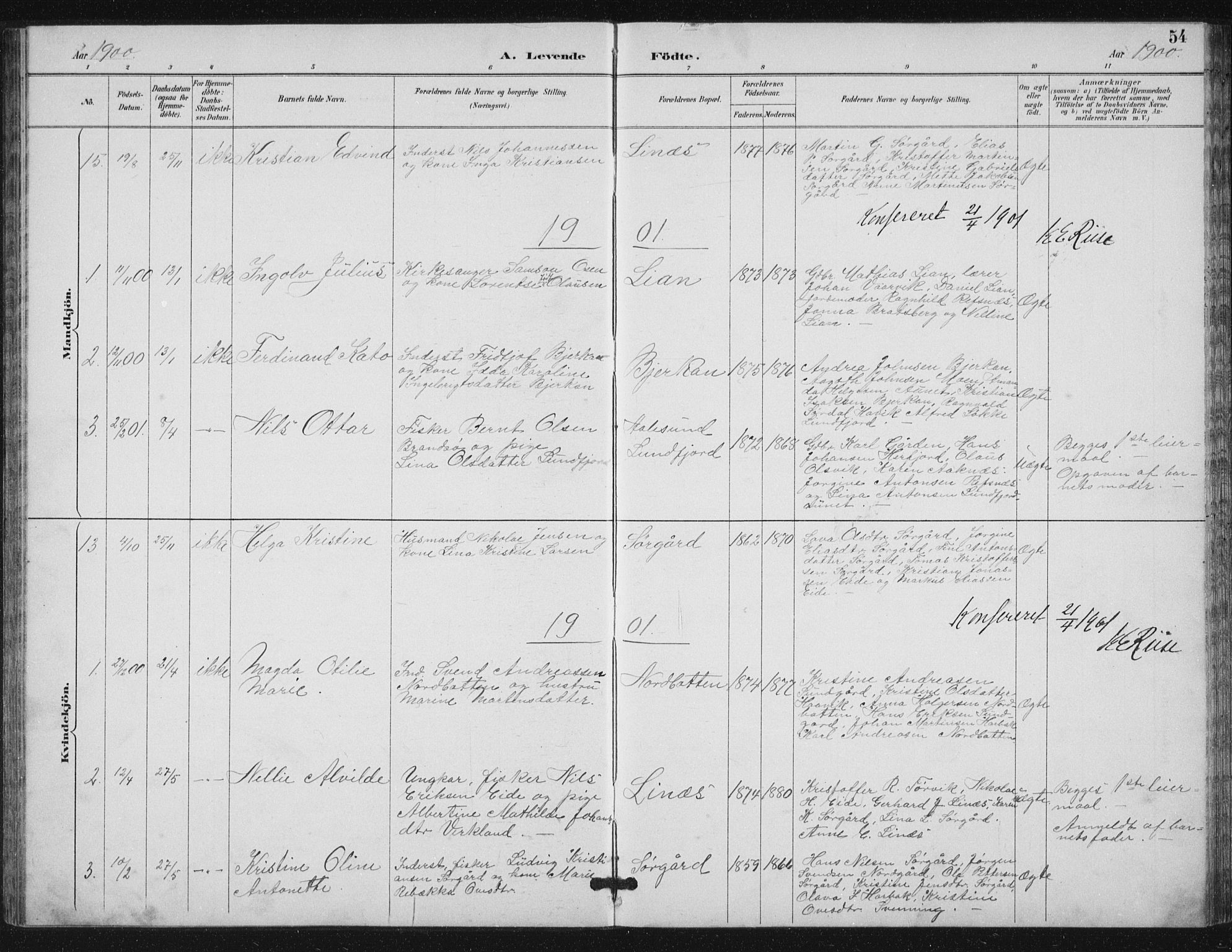 Ministerialprotokoller, klokkerbøker og fødselsregistre - Sør-Trøndelag, AV/SAT-A-1456/656/L0698: Parish register (copy) no. 656C04, 1890-1904, p. 54