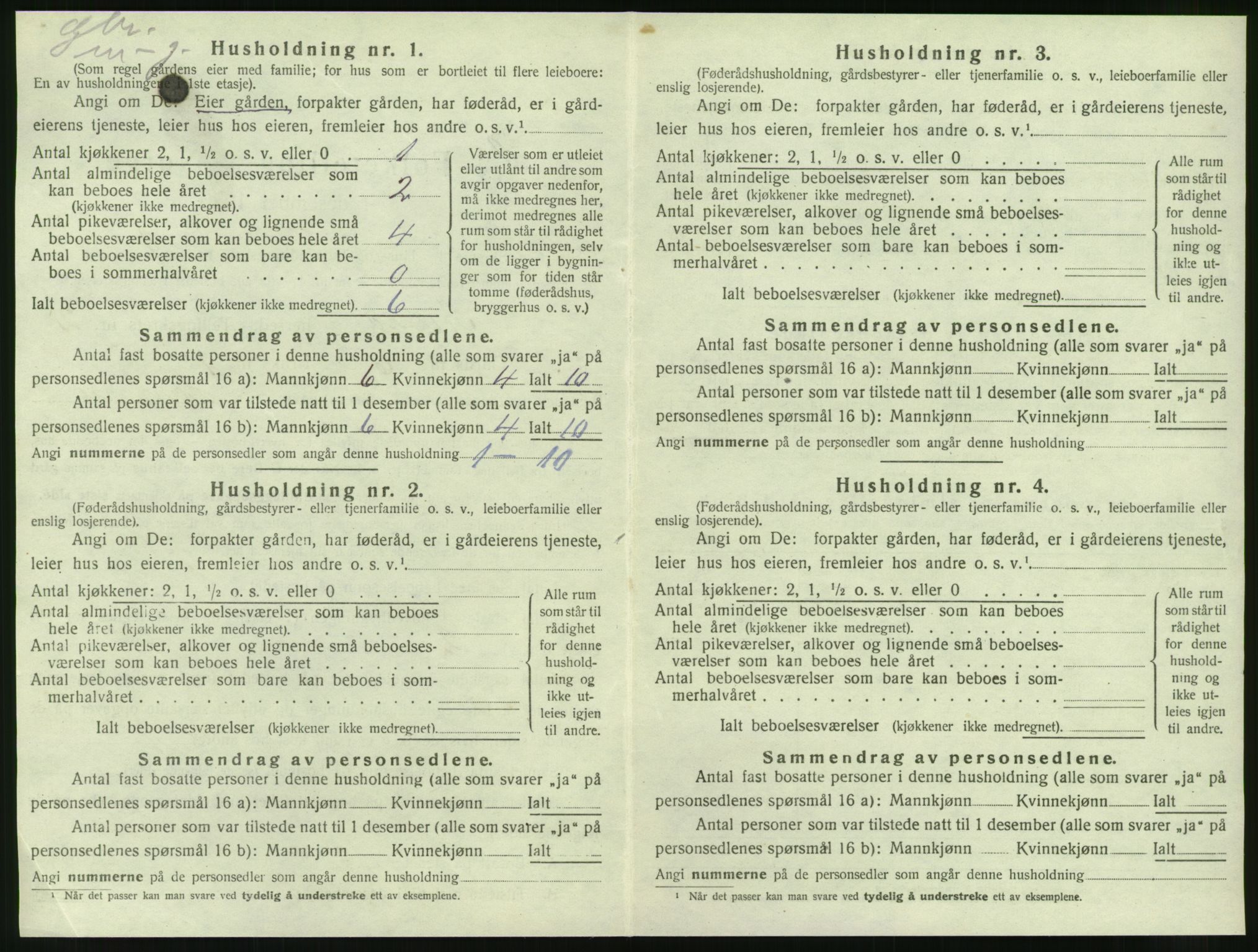 SAT, 1920 census for Nesna, 1920, p. 124