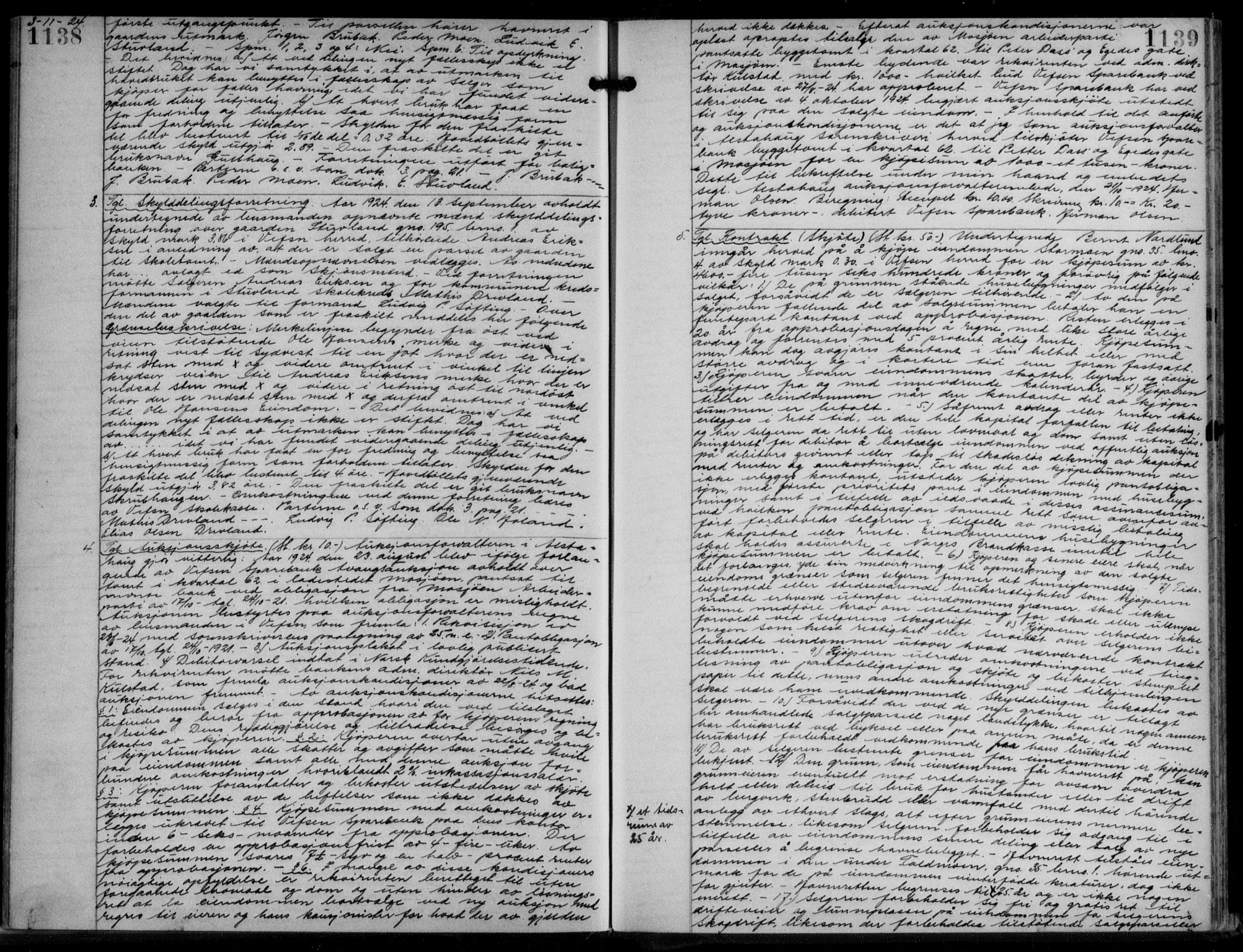 Søndre Helgeland sorenskriveri, SAT/A-4575/1/2/2C/L0022: Mortgage book no. 33, 1921-1925, p. 1138-1139, Deed date: 03.11.1924