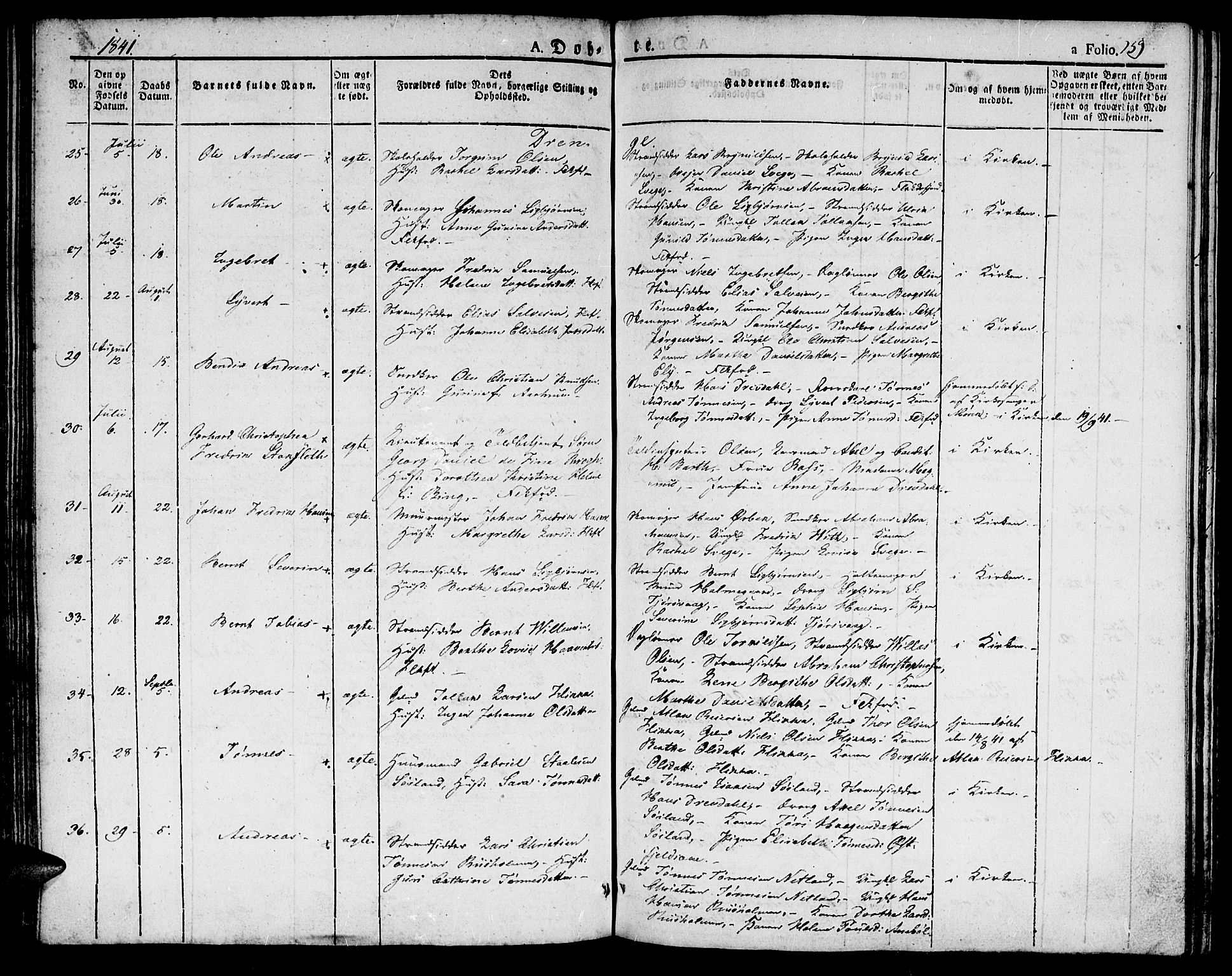 Flekkefjord sokneprestkontor, AV/SAK-1111-0012/F/Fb/Fbc/L0004: Parish register (copy) no. B 4, 1827-1846, p. 159