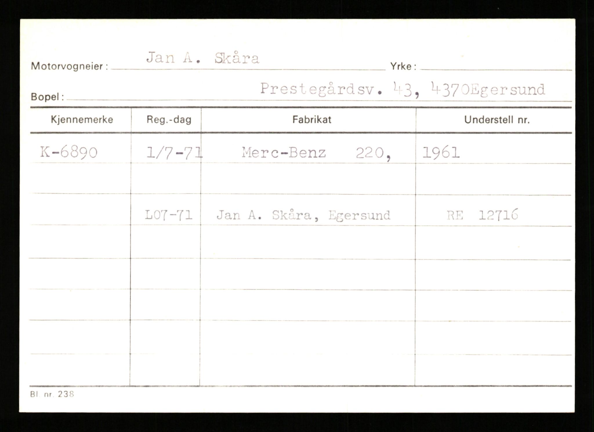 Stavanger trafikkstasjon, SAST/A-101942/0/G/L0002: Registreringsnummer: 5791 - 10405, 1930-1971, p. 449