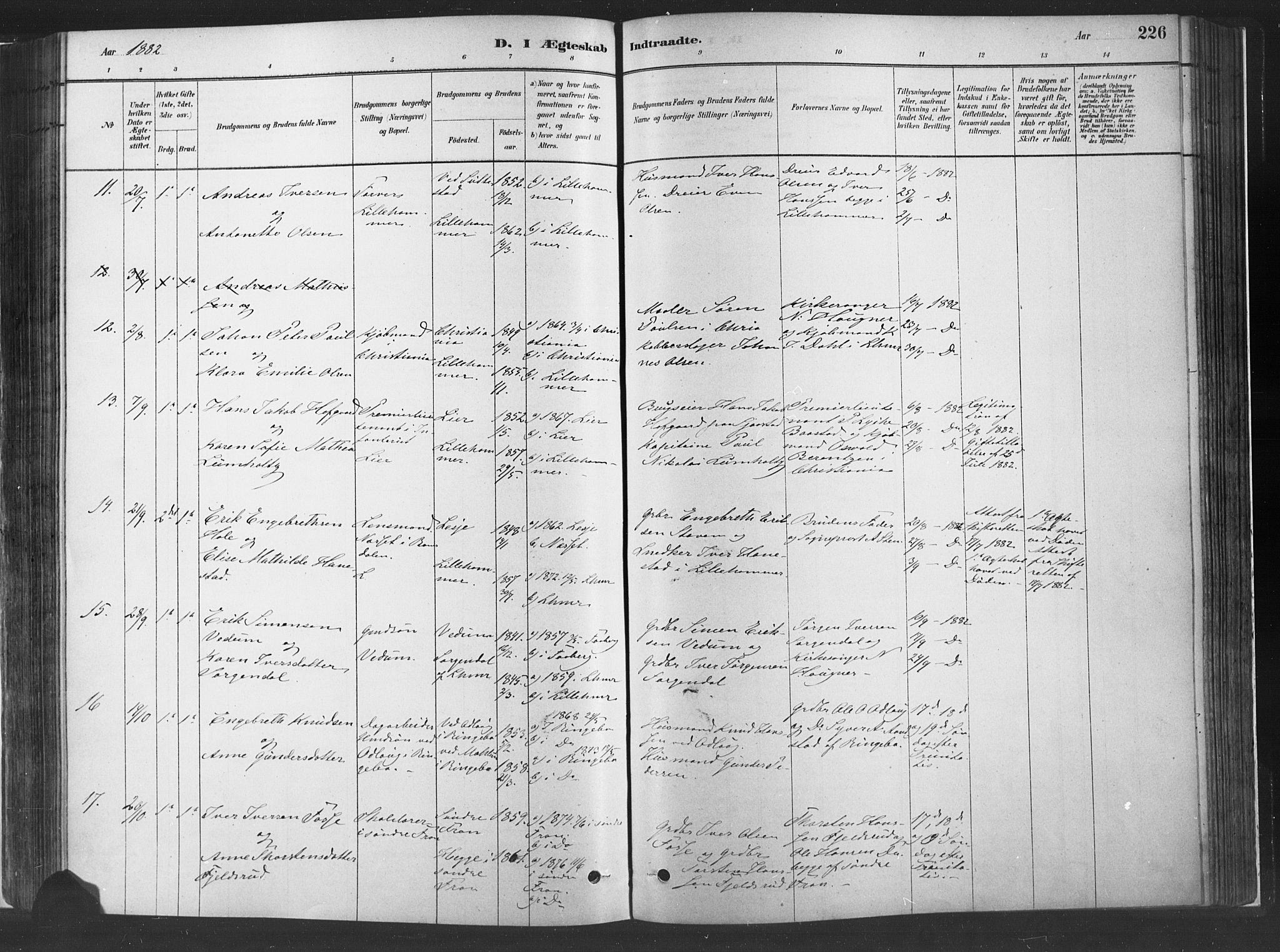 Fåberg prestekontor, AV/SAH-PREST-086/H/Ha/Haa/L0010: Parish register (official) no. 10, 1879-1900, p. 226