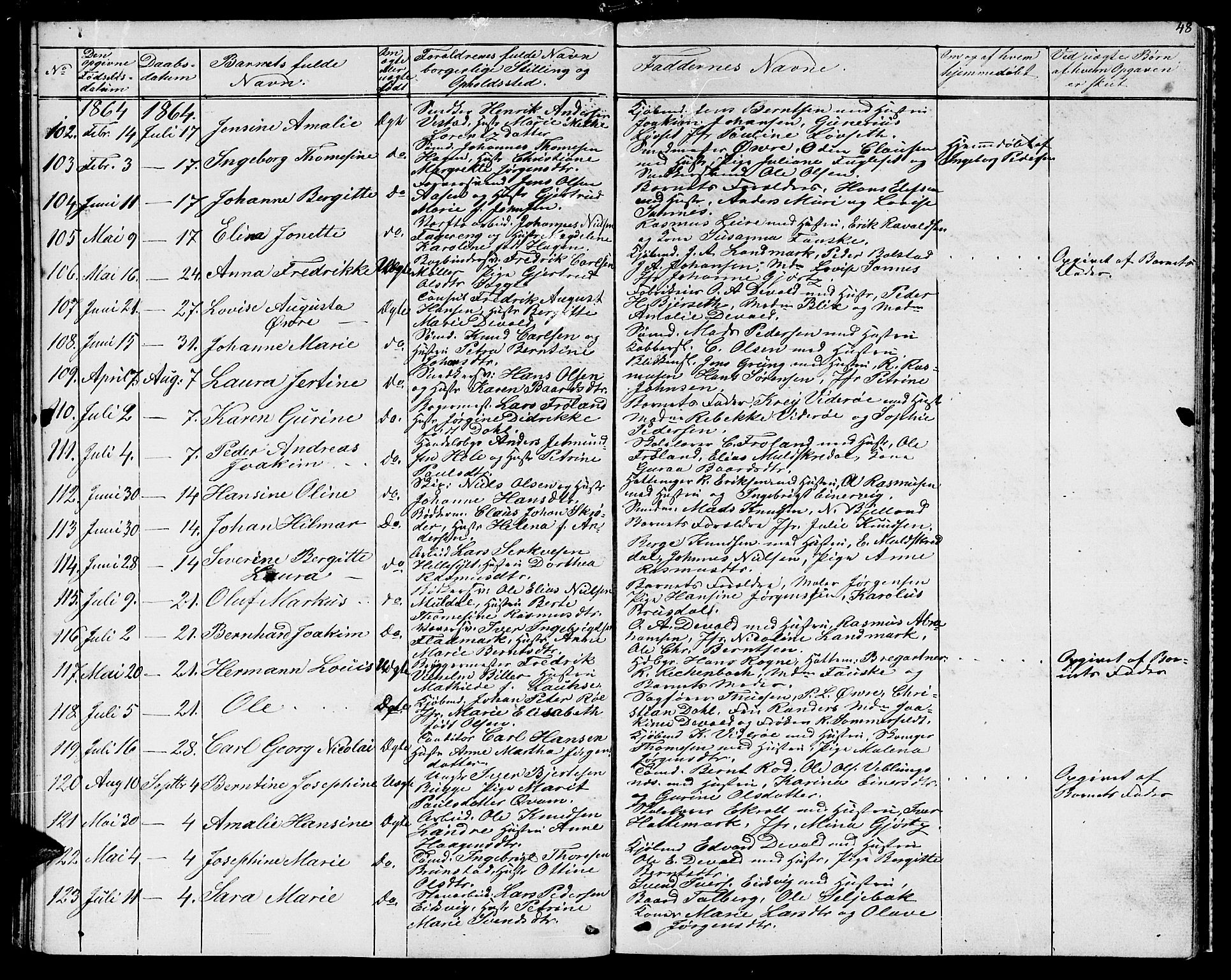 Ministerialprotokoller, klokkerbøker og fødselsregistre - Møre og Romsdal, AV/SAT-A-1454/529/L0464: Parish register (copy) no. 529C01, 1855-1867, p. 48