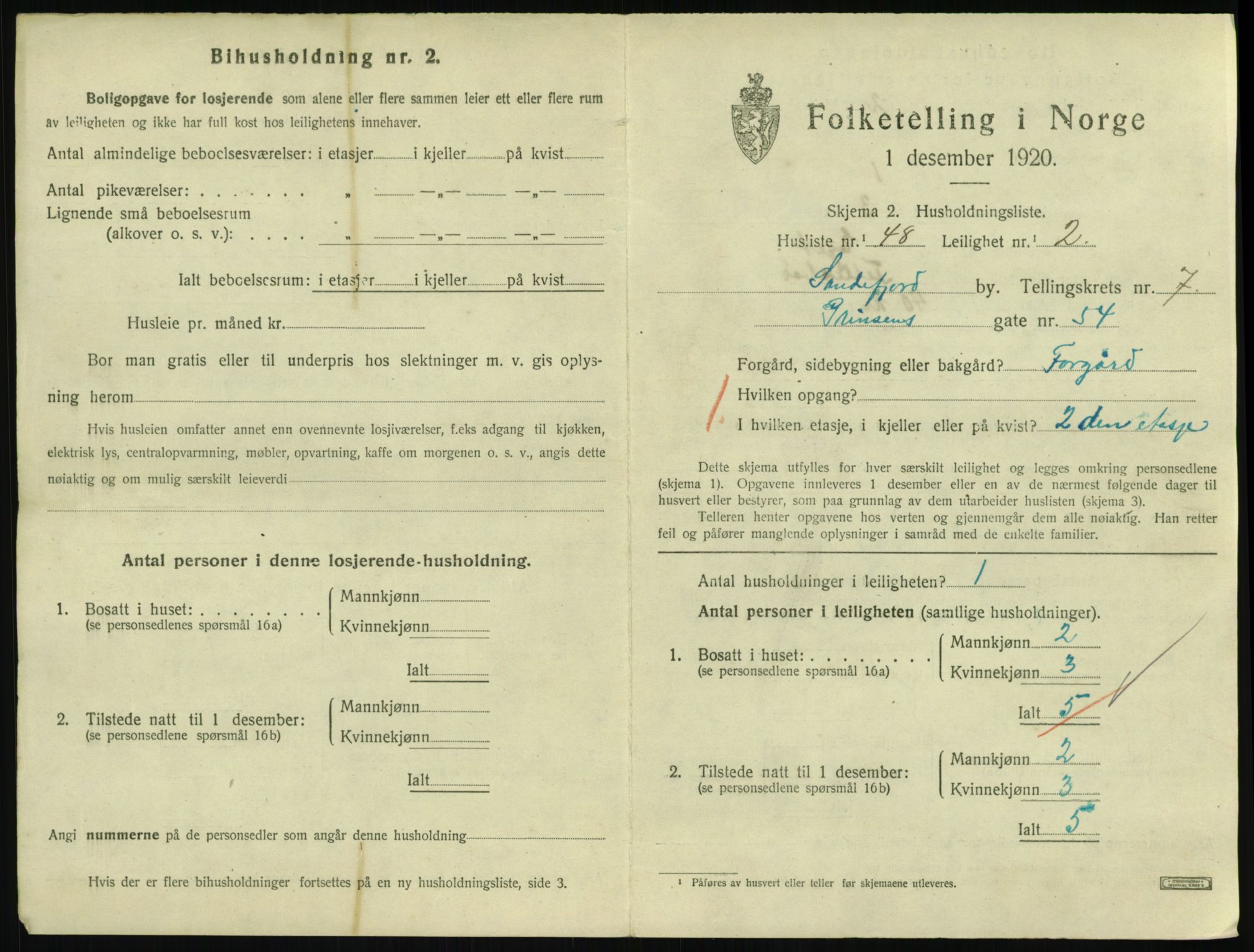 SAKO, 1920 census for Sandefjord, 1920, p. 3188