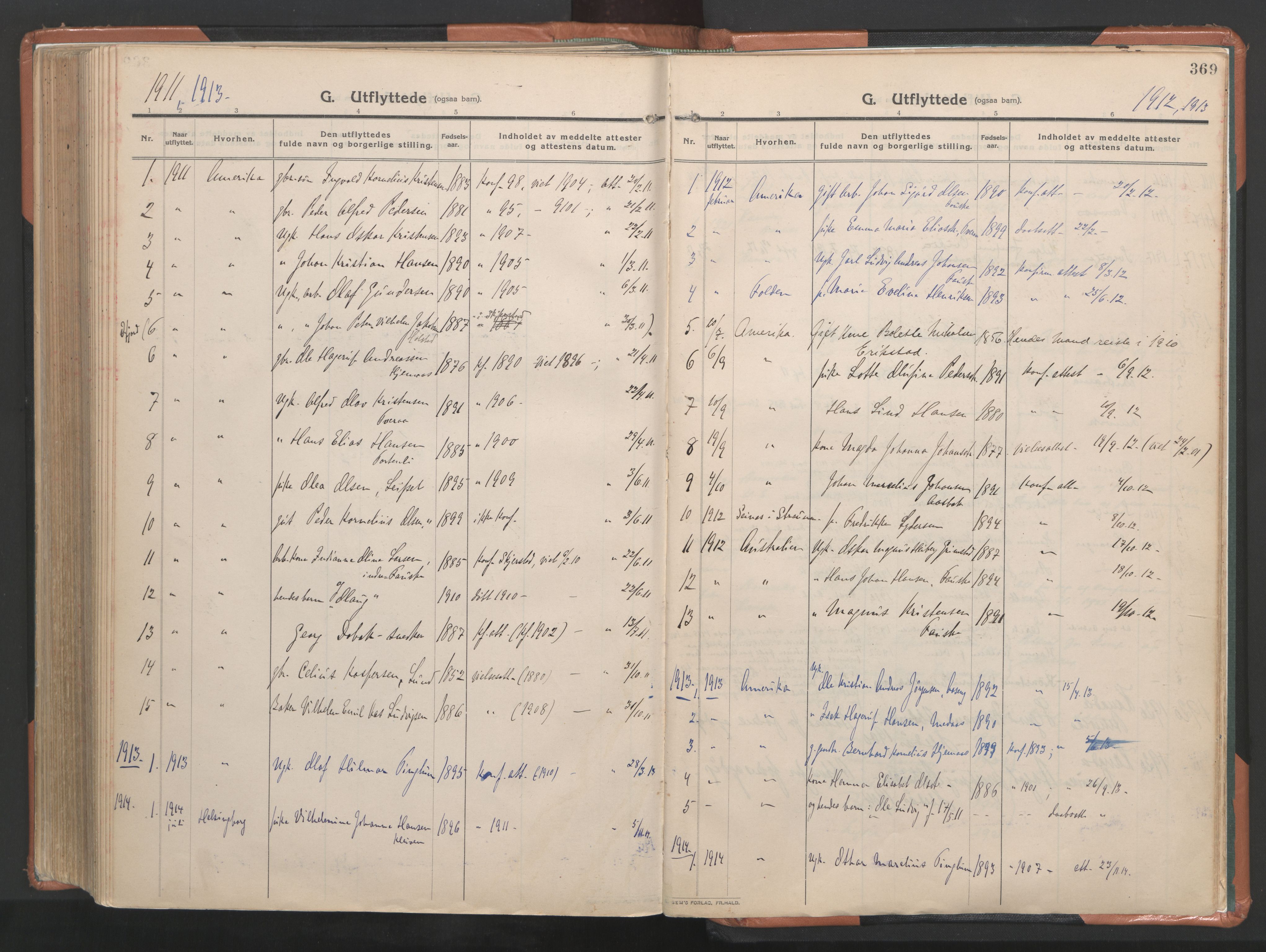 Ministerialprotokoller, klokkerbøker og fødselsregistre - Nordland, SAT/A-1459/849/L0698: Parish register (official) no. 849A09, 1911-1924, p. 369