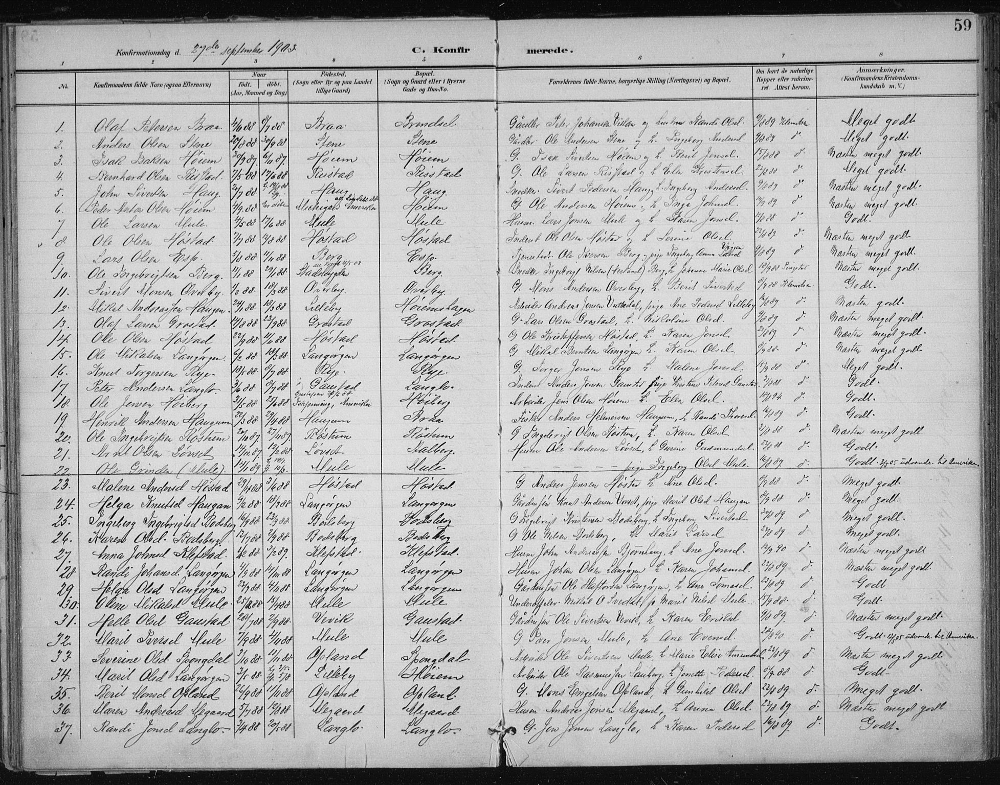 Ministerialprotokoller, klokkerbøker og fødselsregistre - Sør-Trøndelag, SAT/A-1456/612/L0380: Parish register (official) no. 612A12, 1898-1907, p. 59