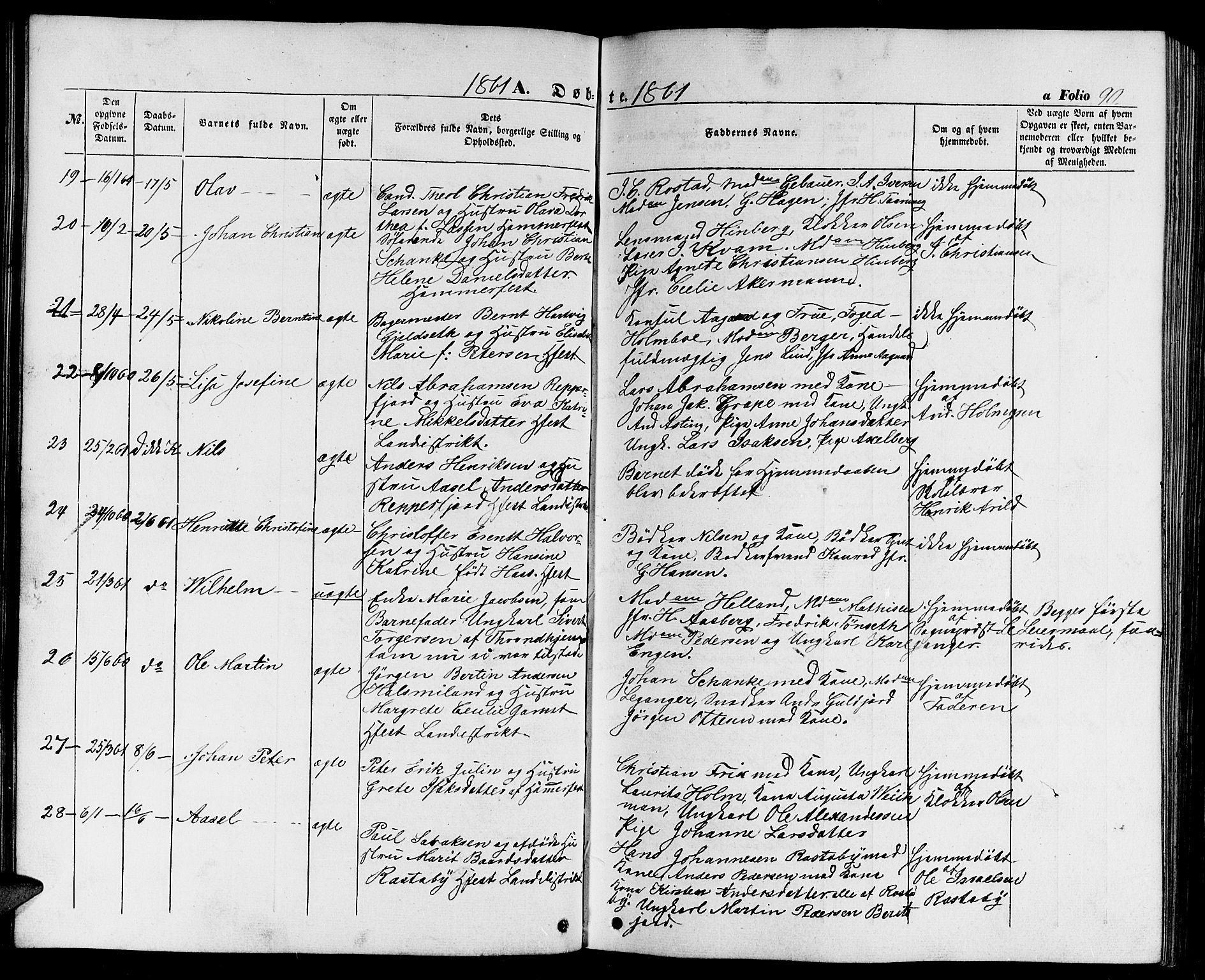 Hammerfest sokneprestkontor, SATØ/S-1347/H/Hb/L0002.klokk: Parish register (copy) no. 2, 1851-1861, p. 90