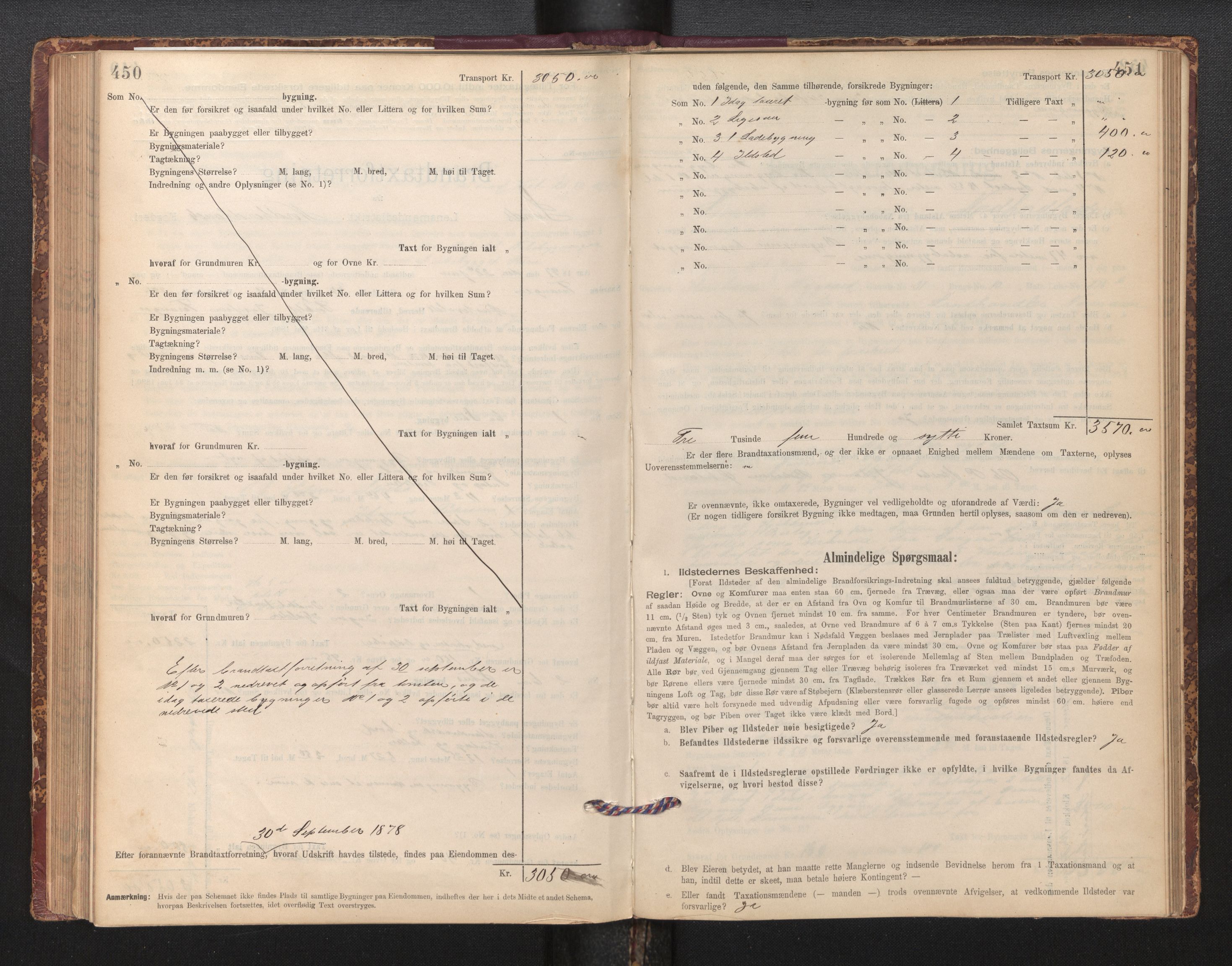 Lensmannen i Sund og Austevoll, AV/SAB-A-35201/0012/L0003: Branntakstprotokoll, skjematakst, 1894-1917, p. 450-451