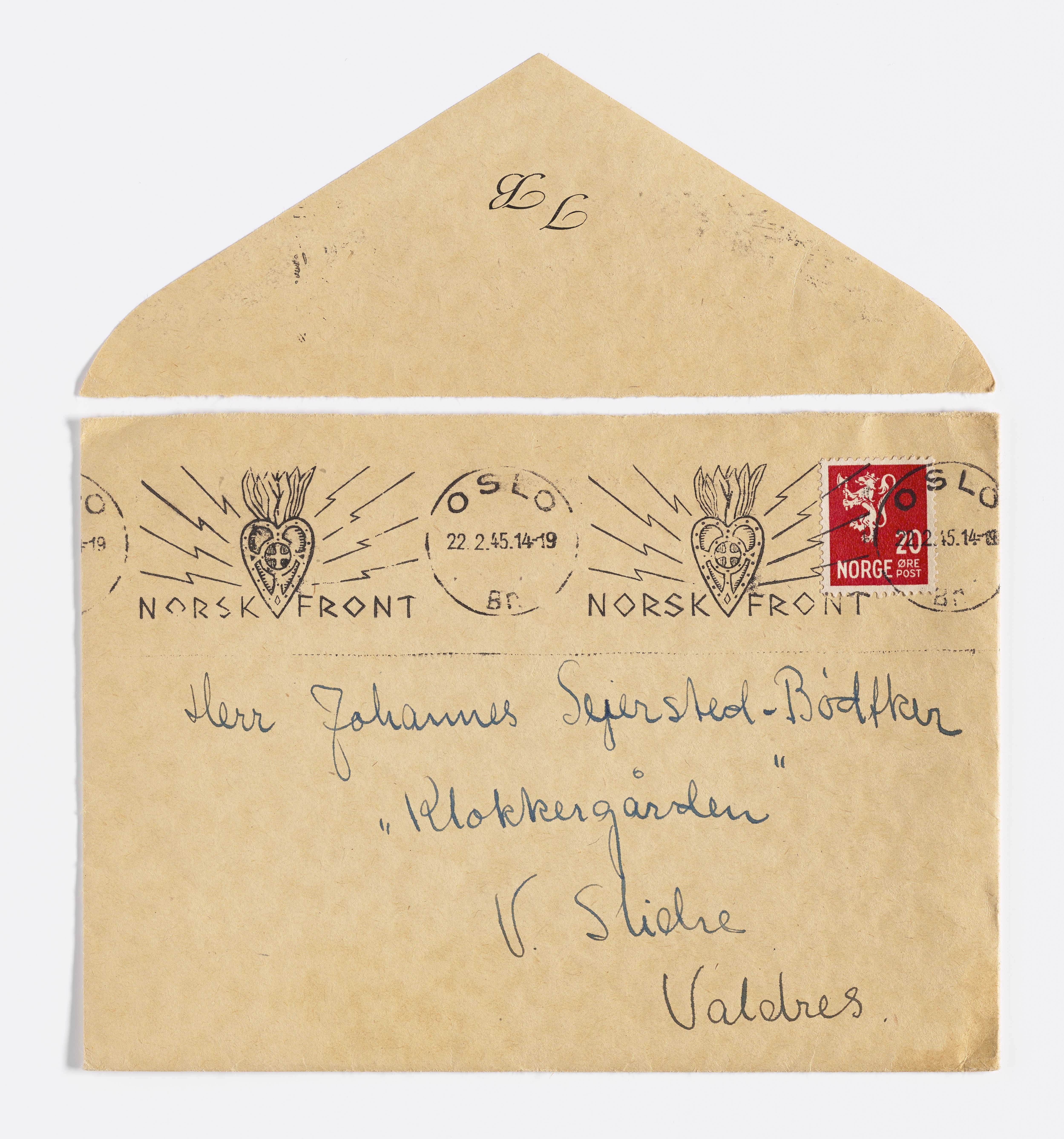 Johannes Sejersted Bødtker, AFM/GRI-1001/D/Db/Dbb/L0003/0006: Inngående brev / Brev, 1945