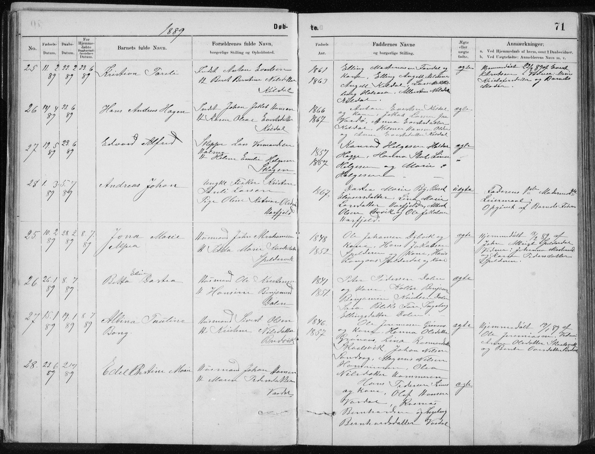 Ministerialprotokoller, klokkerbøker og fødselsregistre - Nordland, AV/SAT-A-1459/843/L0636: Parish register (copy) no. 843C05, 1884-1909, p. 71