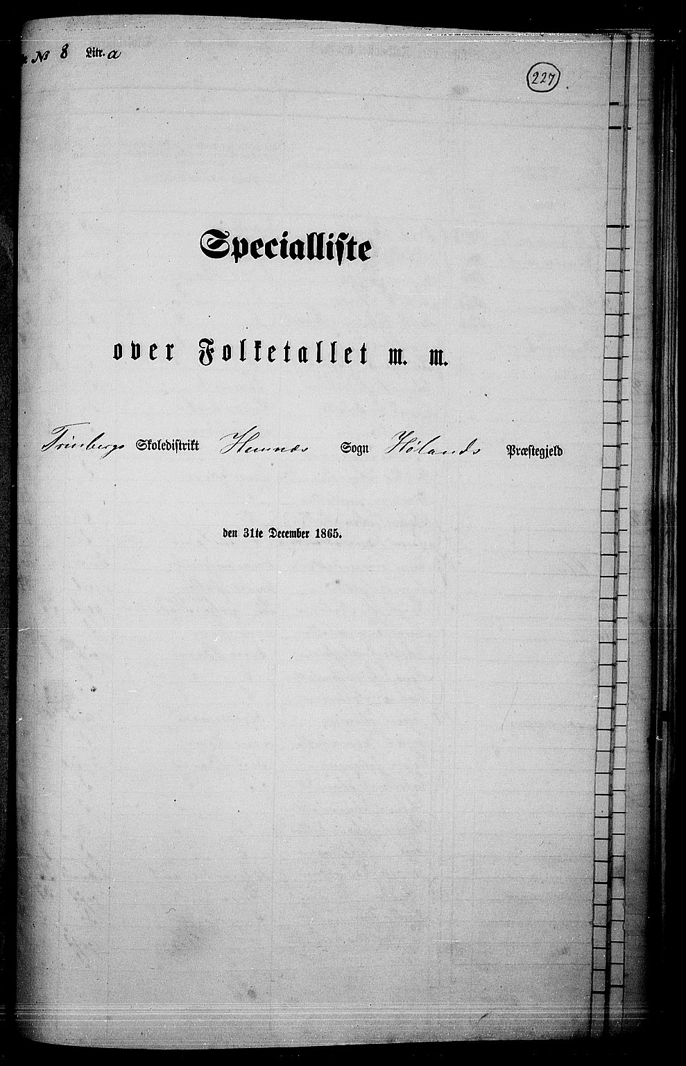 RA, 1865 census for Høland, 1865, p. 208