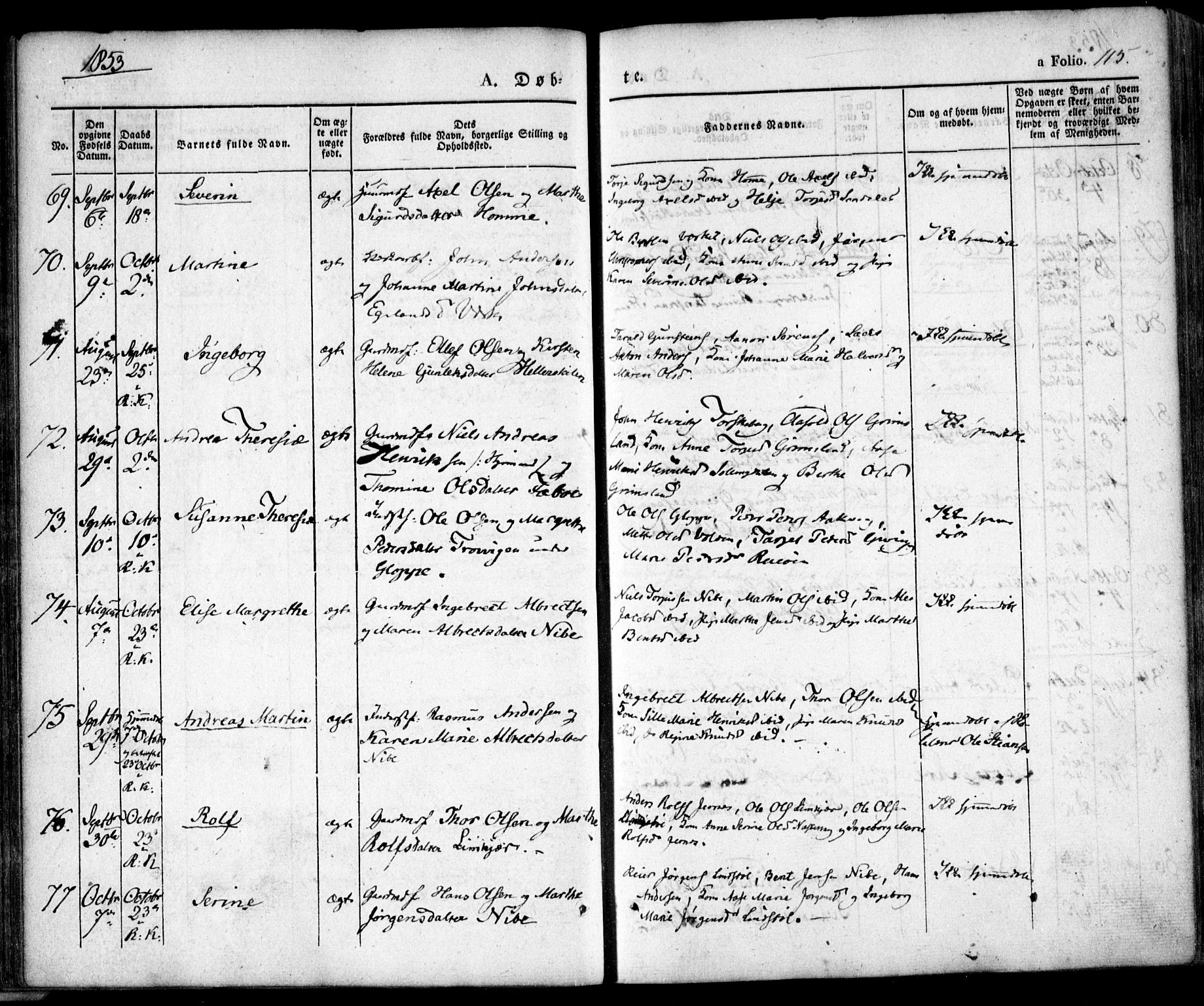 Søndeled sokneprestkontor, AV/SAK-1111-0038/F/Fa/L0002: Parish register (official) no. A 2, 1839-1860, p. 115