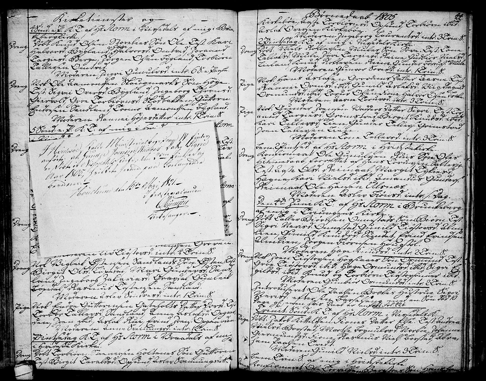 Kviteseid kirkebøker, AV/SAKO-A-276/F/Fa/L0004: Parish register (official) no. I 4, 1800-1814, p. 44