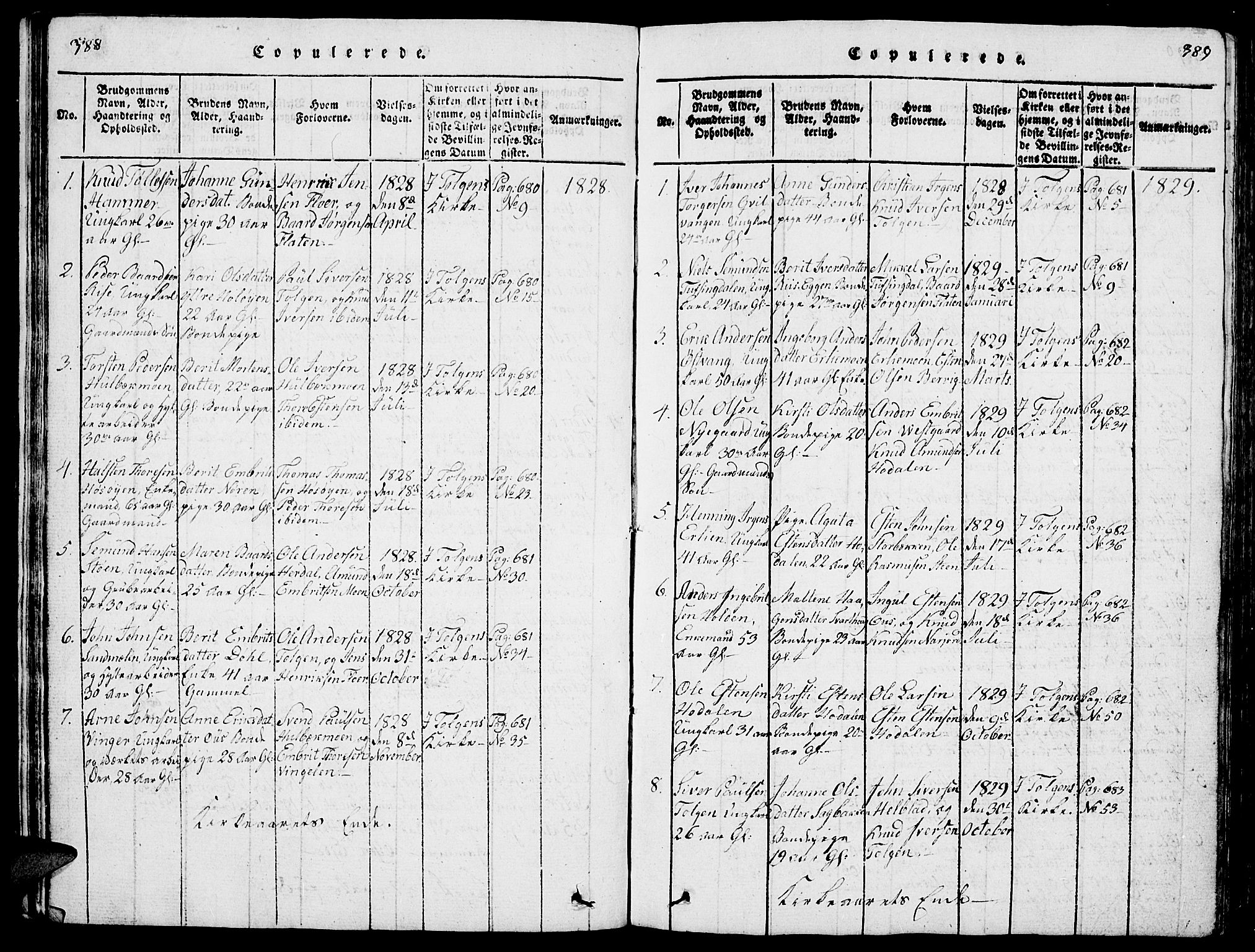Tolga prestekontor, SAH/PREST-062/L/L0001: Parish register (copy) no. 1, 1814-1877, p. 388-389