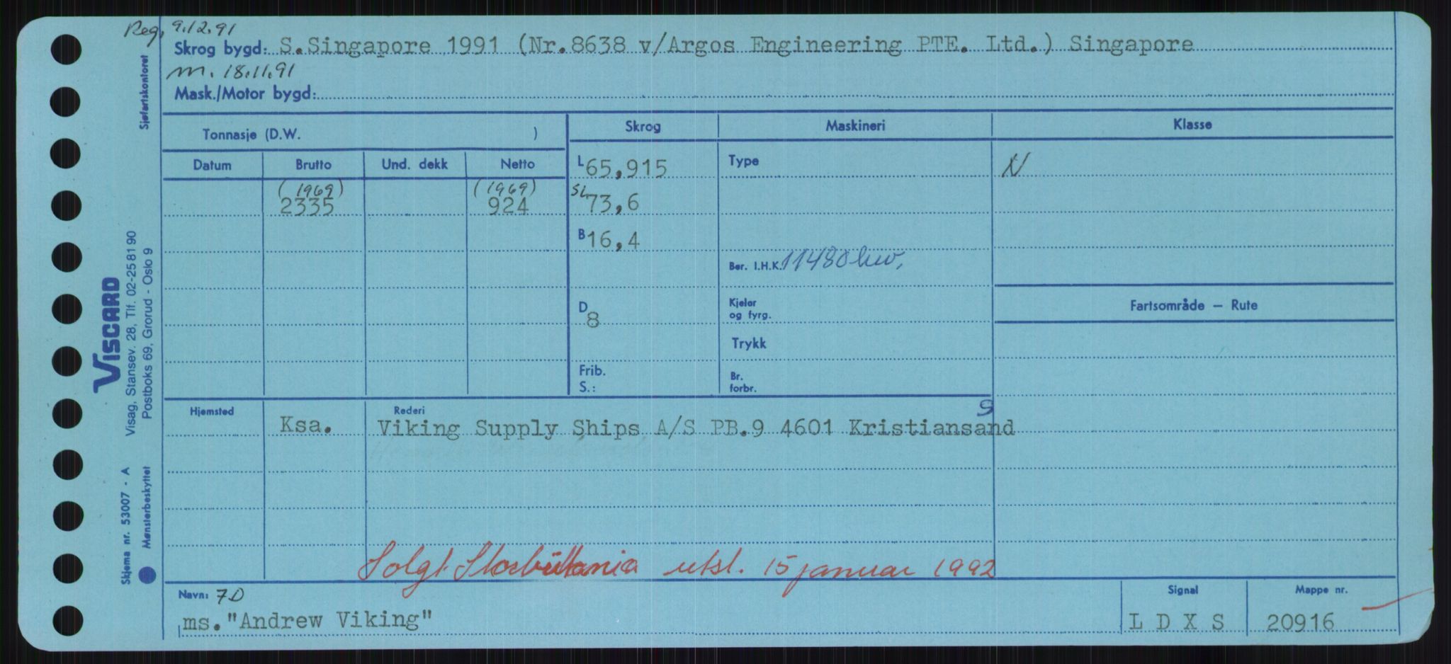 Sjøfartsdirektoratet med forløpere, Skipsmålingen, RA/S-1627/H/Hd/L0001: Fartøy, A-Anv, p. 579