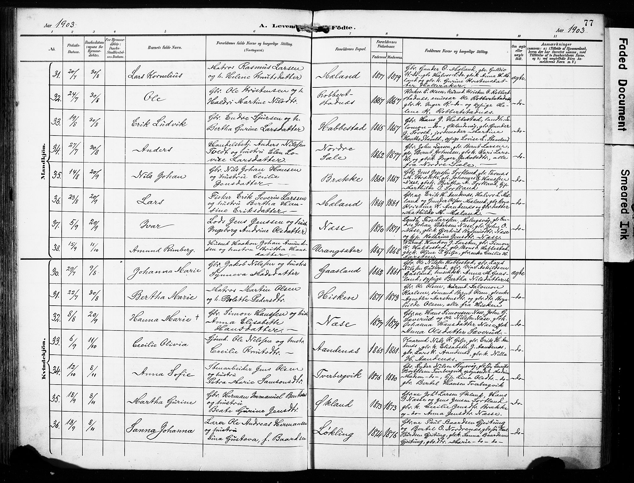 Finnås sokneprestembete, AV/SAB-A-99925/H/Ha/Haa/Haac/L0002: Parish register (official) no. C 2, 1895-1904, p. 77