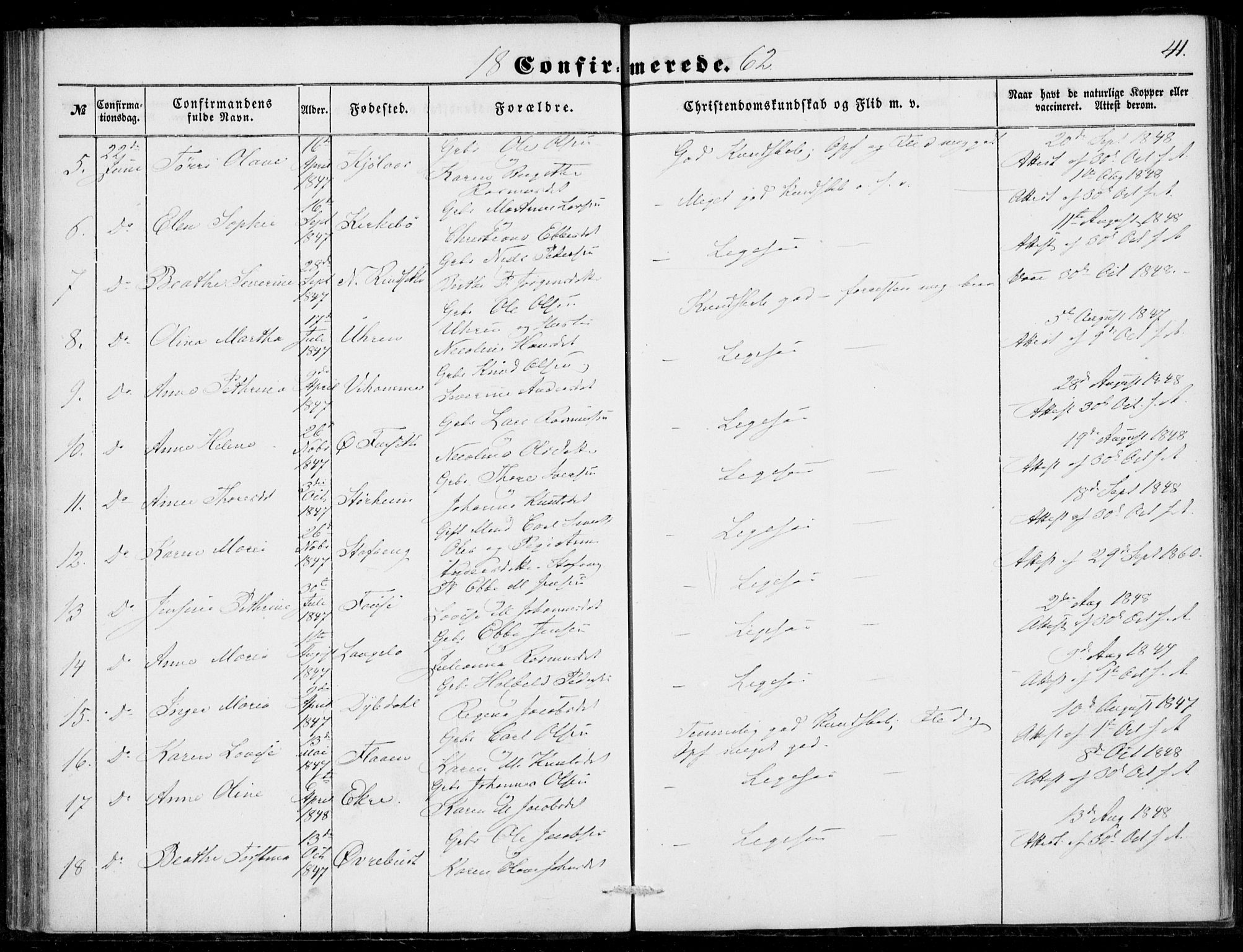 Ministerialprotokoller, klokkerbøker og fødselsregistre - Møre og Romsdal, AV/SAT-A-1454/520/L0281: Parish register (official) no. 520A10, 1851-1881, p. 41