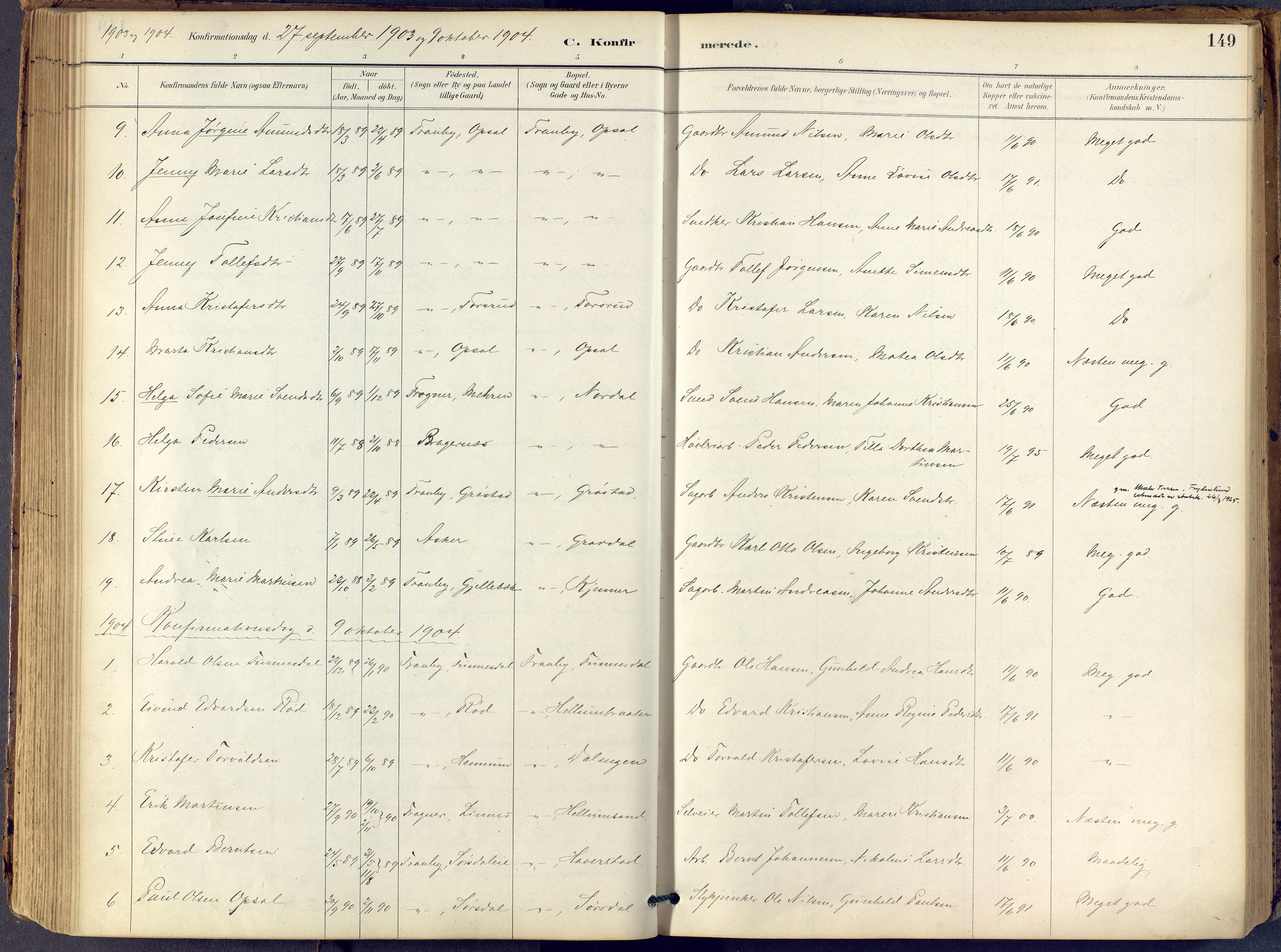 Lier kirkebøker, SAKO/A-230/F/Fb/L0001: Parish register (official) no. II 1, 1883-1910, p. 149