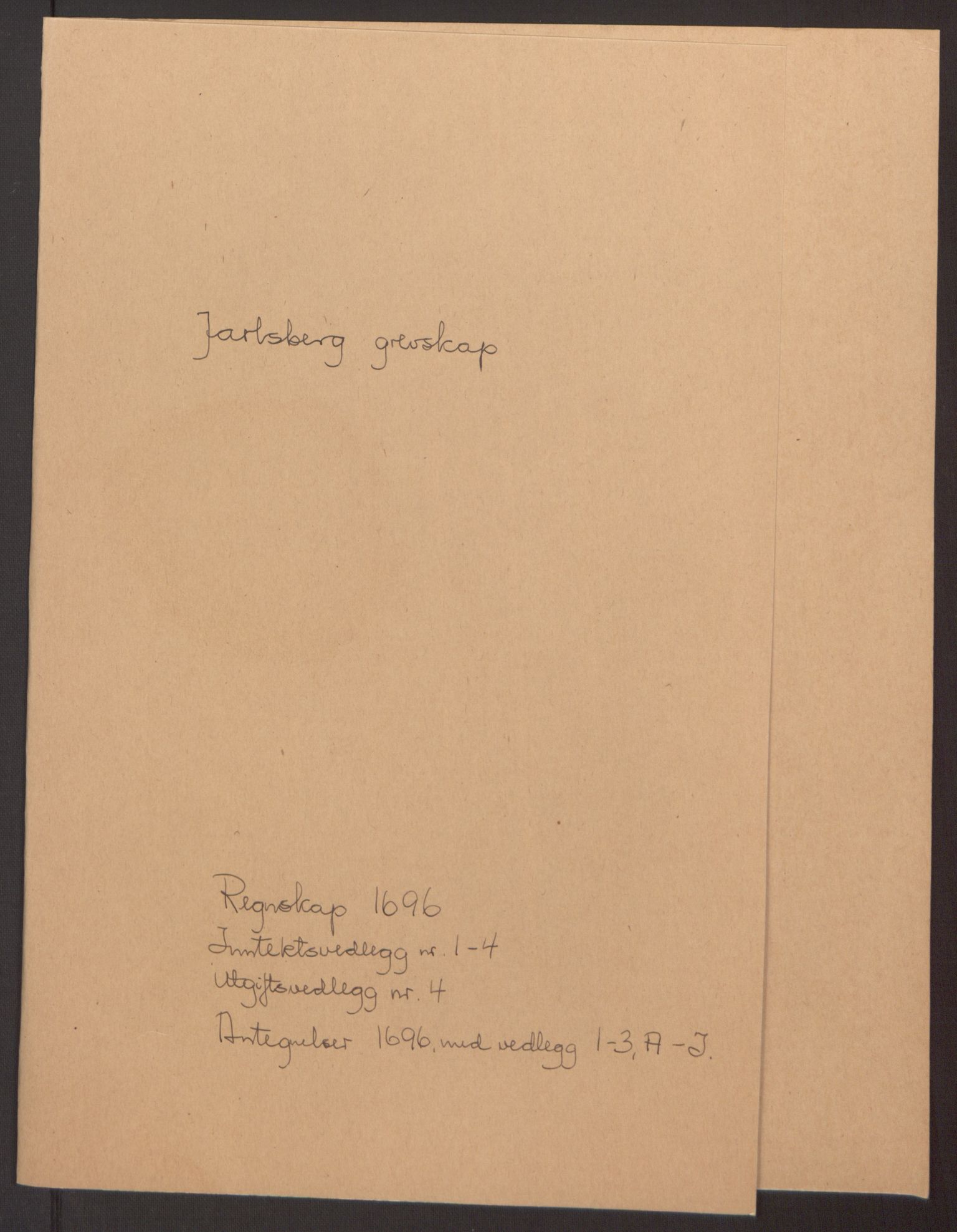 Rentekammeret inntil 1814, Reviderte regnskaper, Fogderegnskap, RA/EA-4092/R32/L1867: Fogderegnskap Jarlsberg grevskap, 1694-1696, p. 255