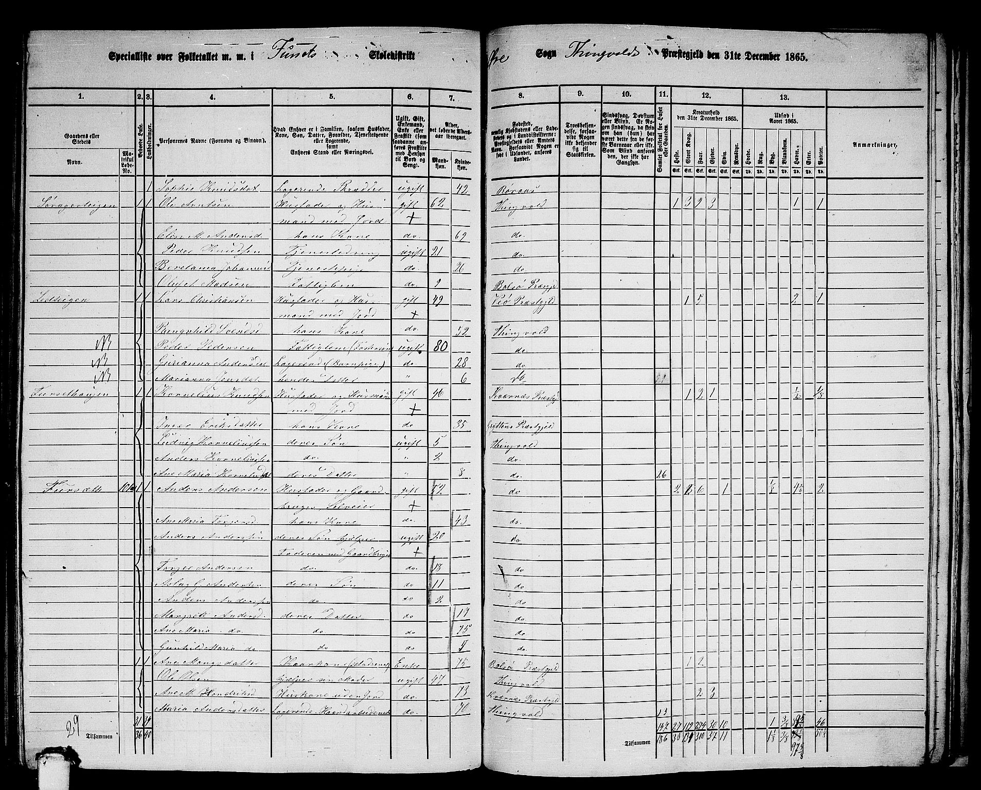 RA, 1865 census for Tingvoll, 1865, p. 215