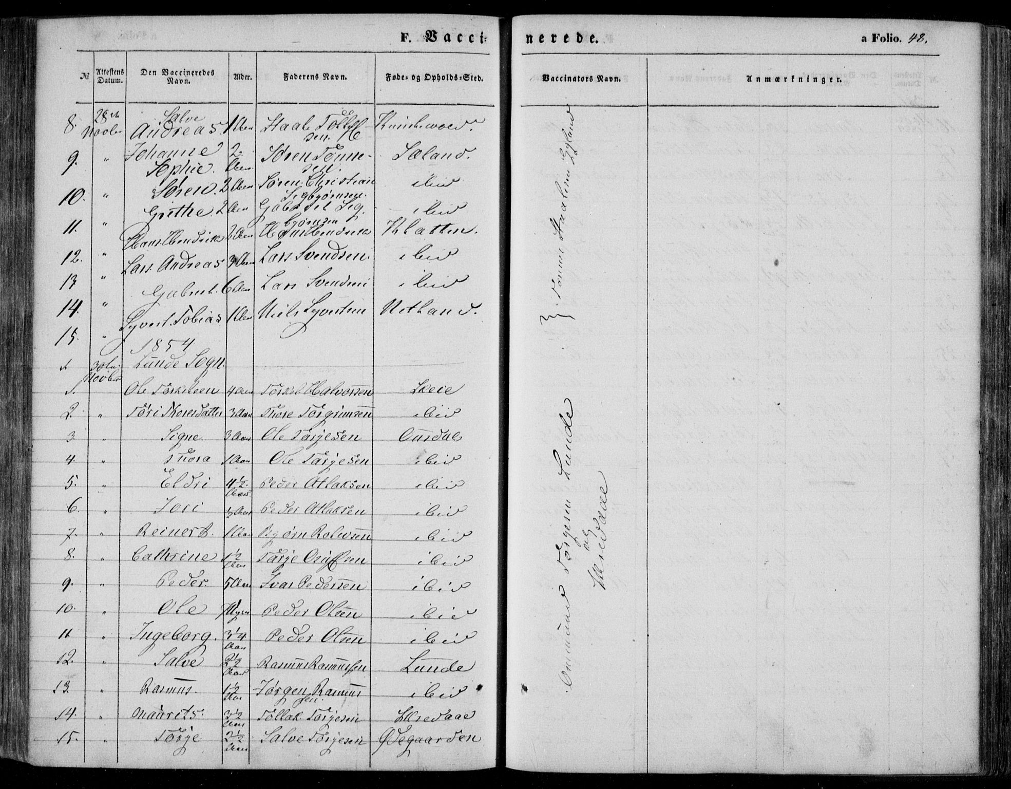 Bakke sokneprestkontor, AV/SAK-1111-0002/F/Fa/Faa/L0005: Parish register (official) no. A 5, 1847-1855, p. 48