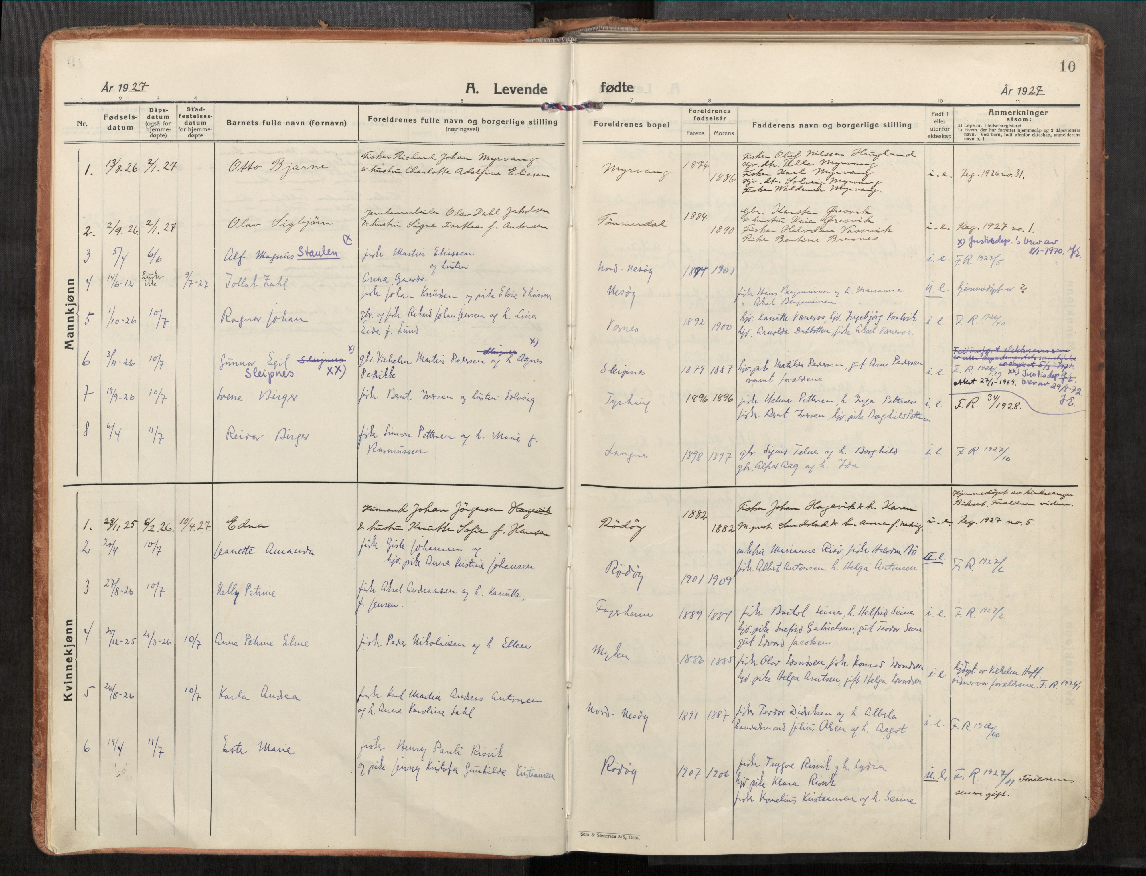 Rødøy sokneprestkontor, AV/SAT-A-4397/2/H/Ha/Haa/L0001: Parish register (official) no. 1, 1926-1941, p. 10