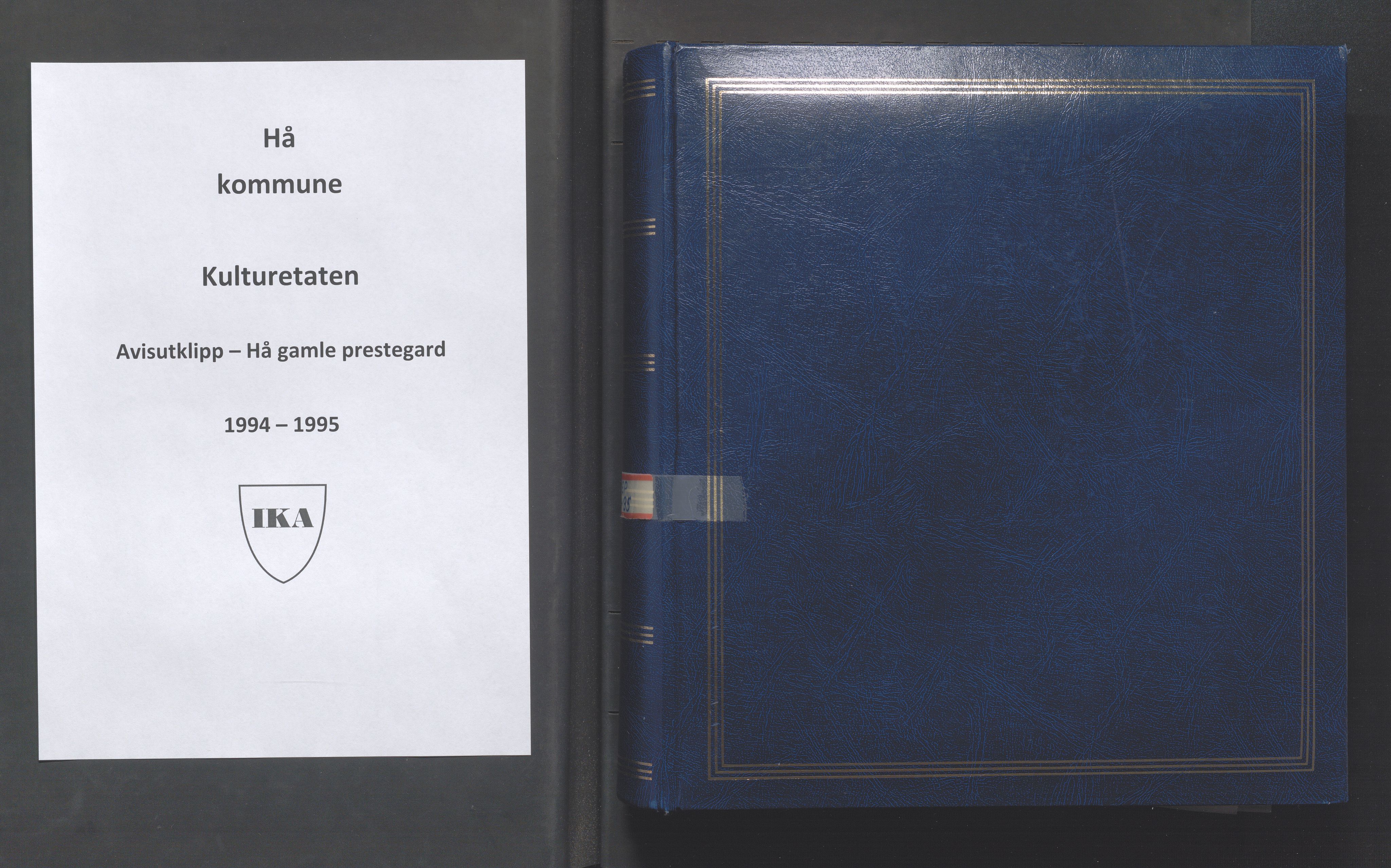 Hå kommune - Kulturetaten, IKAR/A-304/Ub/Ubb/L0009: Avisutklipp - Hå gamle prestegård, 1994-1995