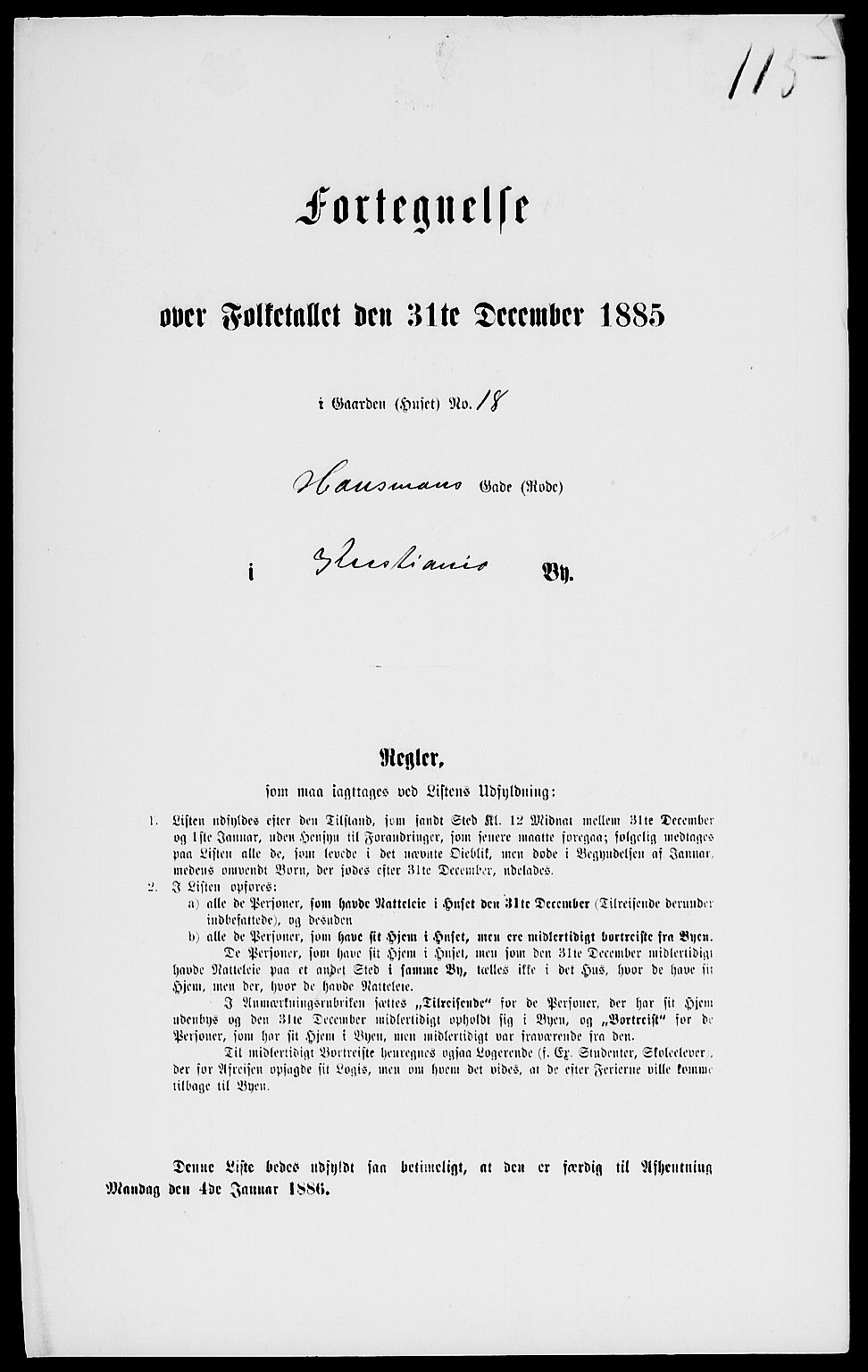 RA, 1885 census for 0301 Kristiania, 1885, p. 7400