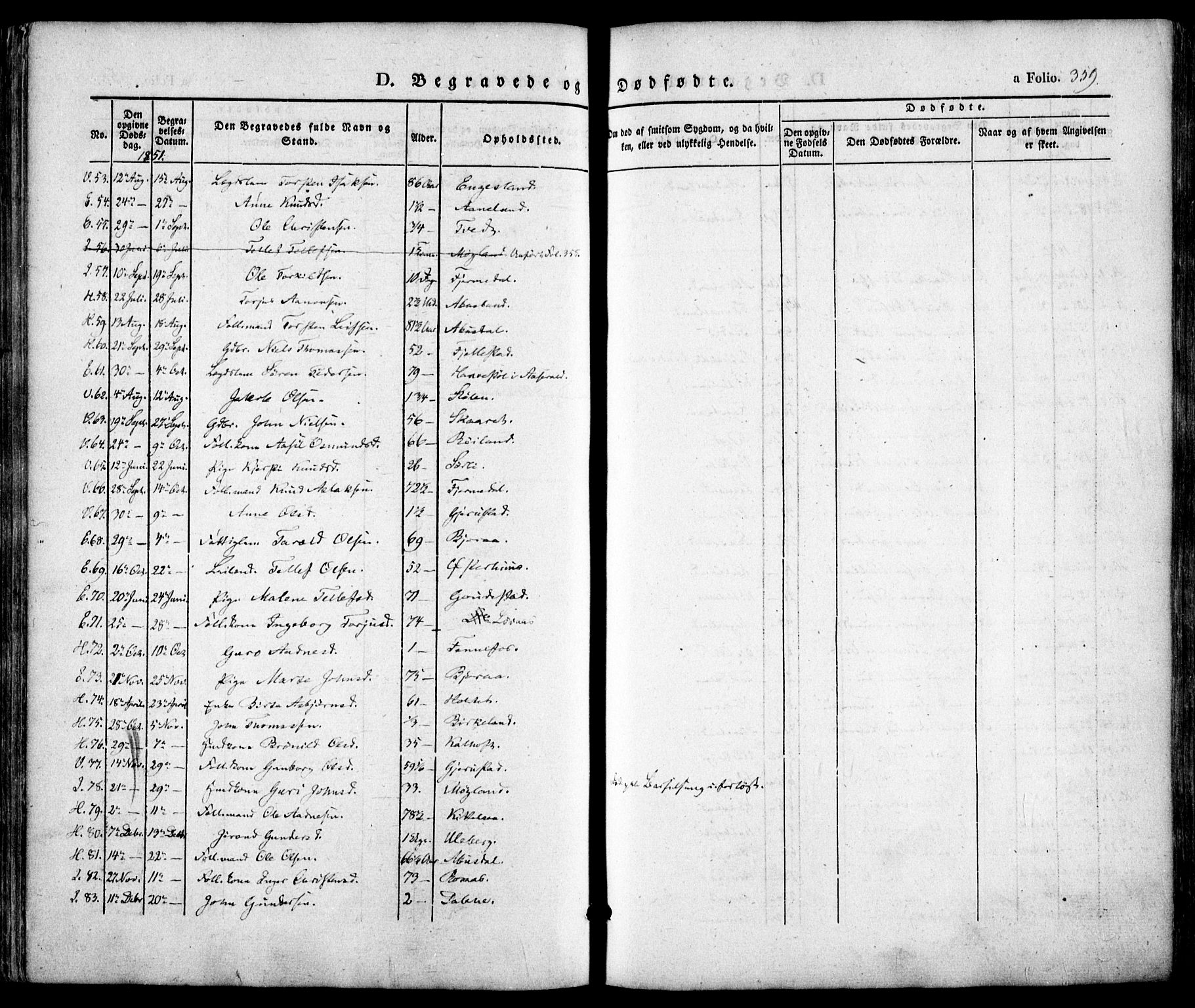 Evje sokneprestkontor, SAK/1111-0008/F/Fa/Faa/L0005: Parish register (official) no. A 5, 1843-1865, p. 359