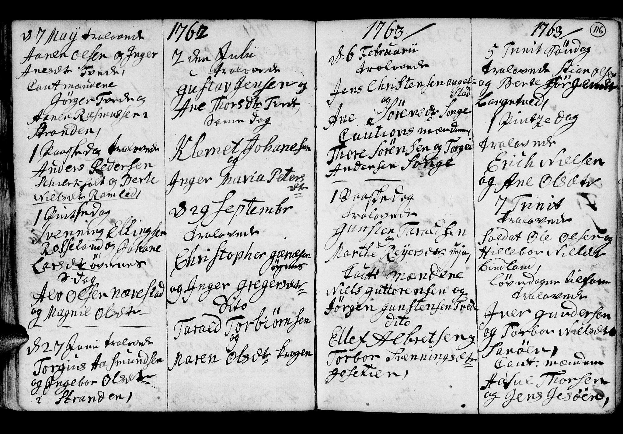 Holt sokneprestkontor, SAK/1111-0021/F/Fb/L0005: Parish register (copy) no. B 5, 1746-1764, p. 116