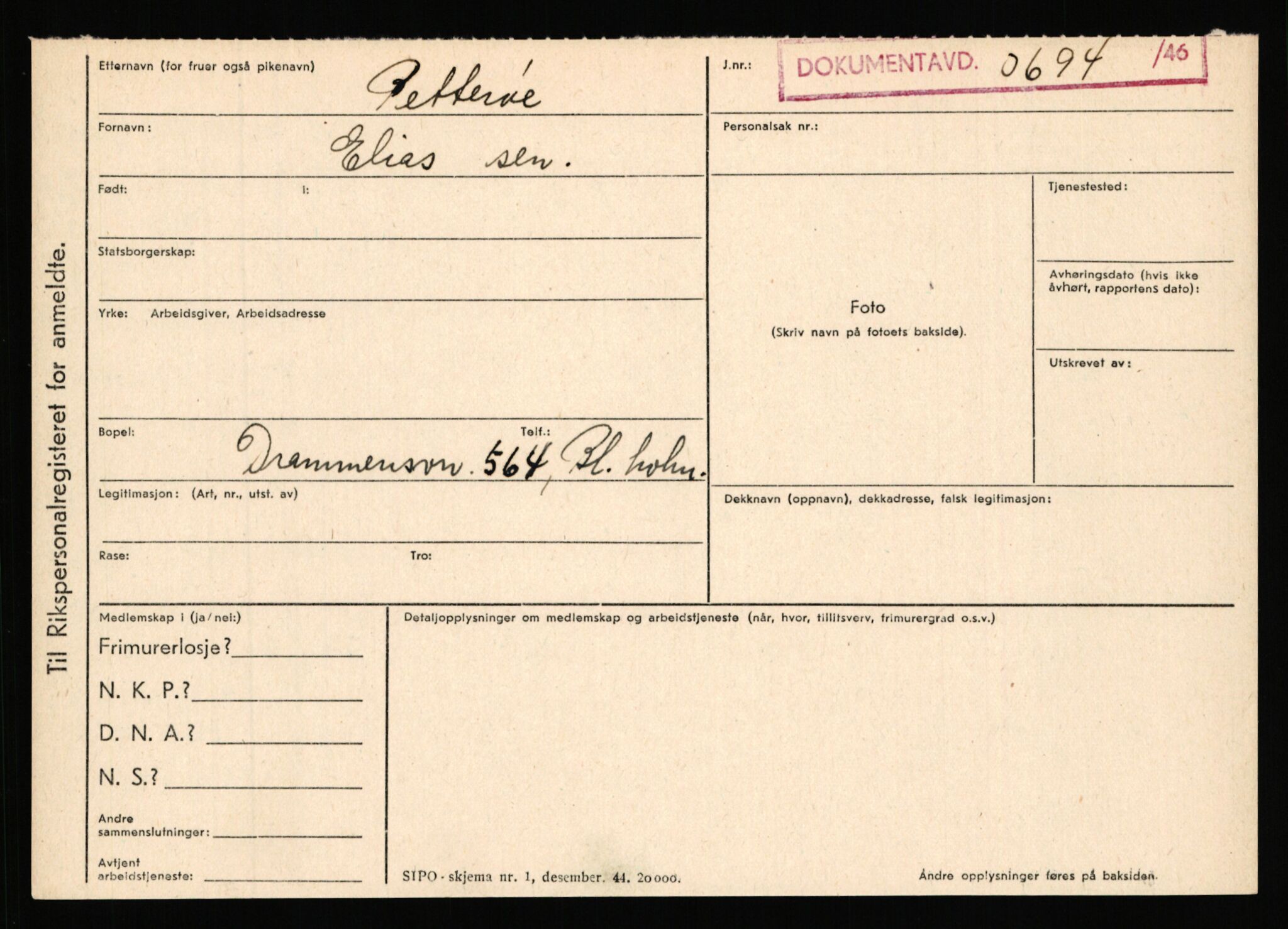 Statspolitiet - Hovedkontoret / Osloavdelingen, AV/RA-S-1329/C/Ca/L0012: Oanæs - Quistgaard	, 1943-1945, p. 4476