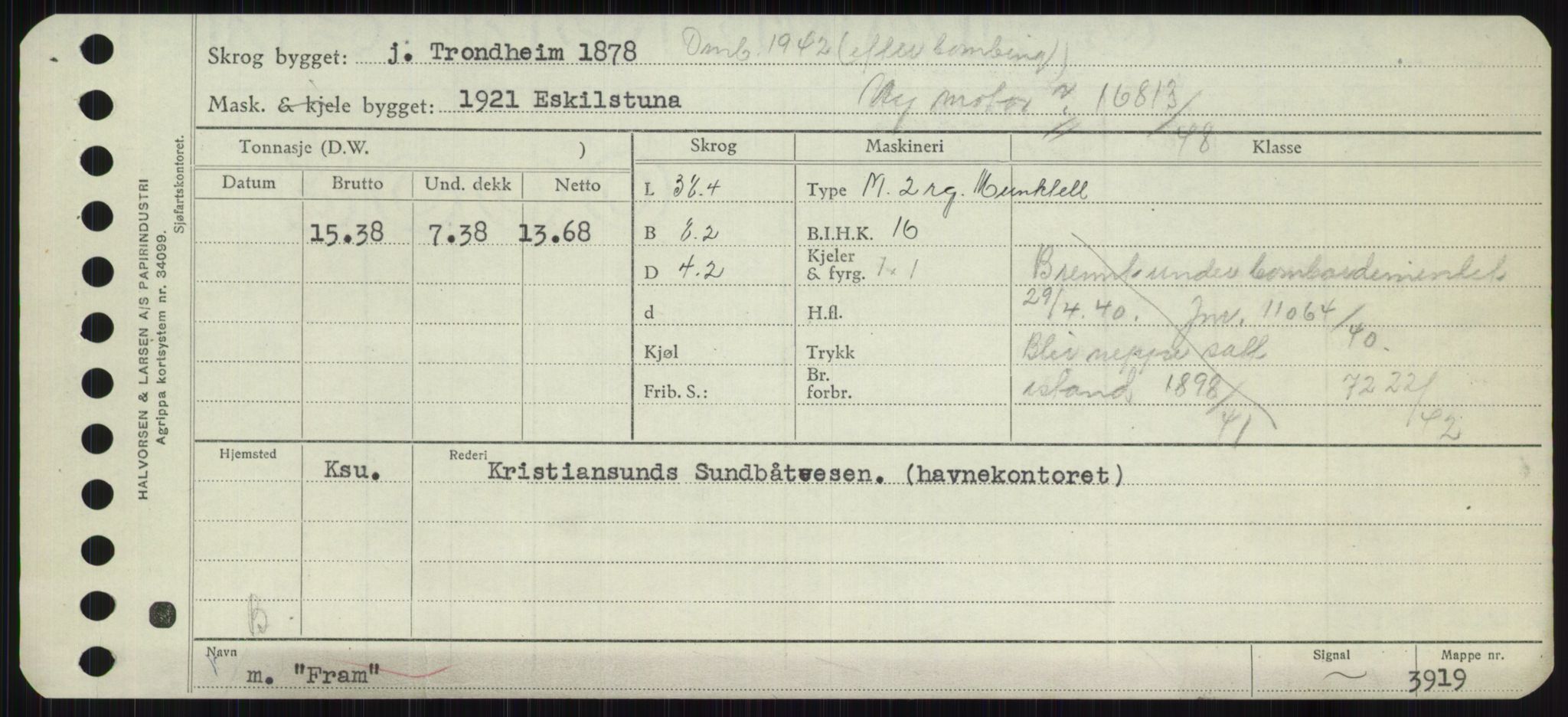 Sjøfartsdirektoratet med forløpere, Skipsmålingen, AV/RA-S-1627/H/Ha/L0002/0001: Fartøy, Eik-Hill / Fartøy, Eik-F, p. 719