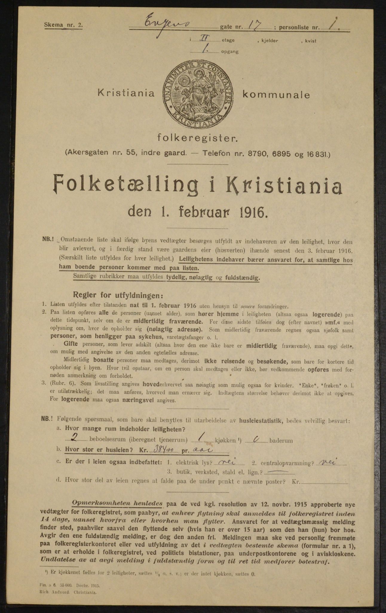 OBA, Municipal Census 1916 for Kristiania, 1916, p. 22311