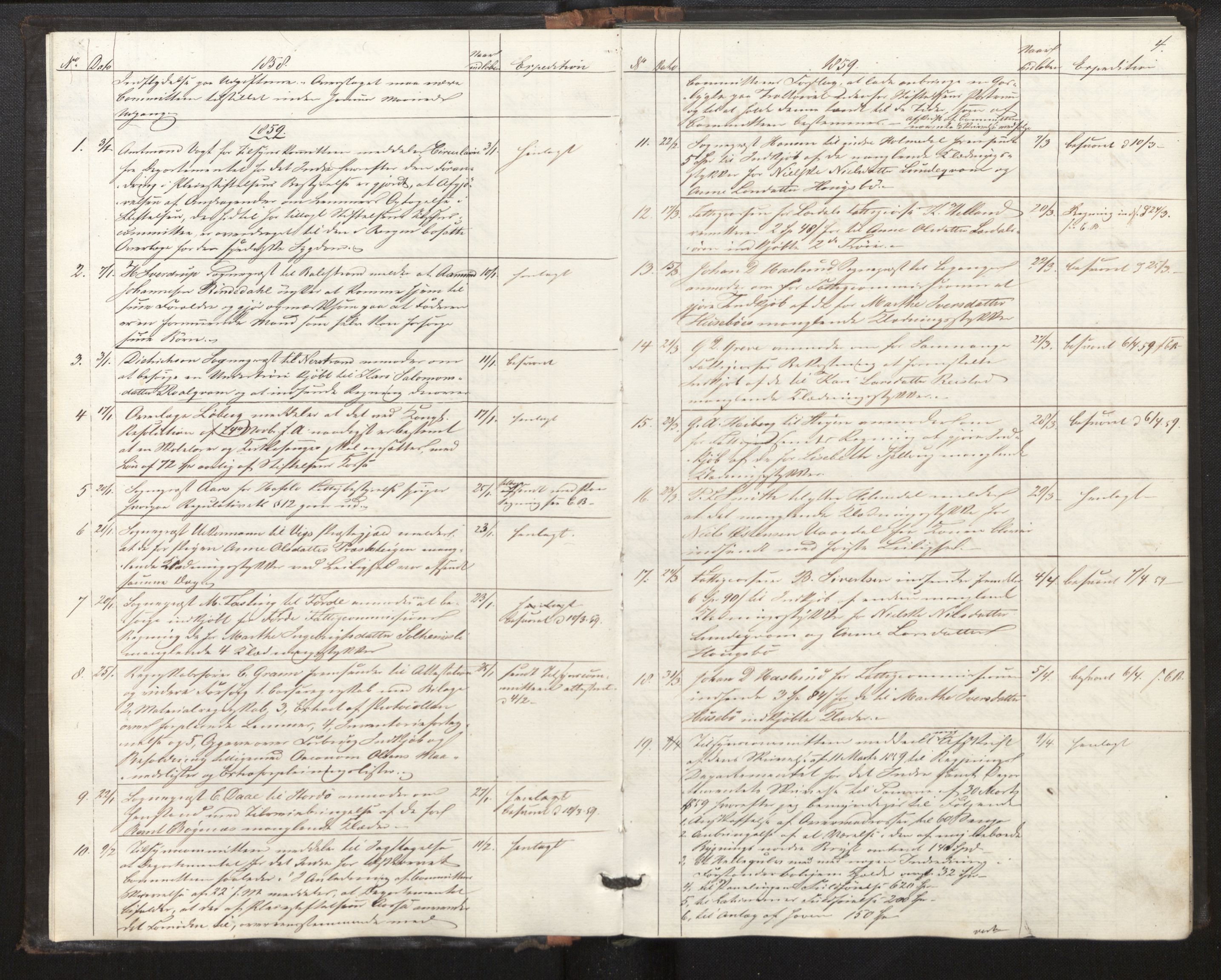 Lepraarkiver - Pleiestiftelsen for spedalske no.1, AV/SAB-A-60601/B.c/L0001: Journal, 1857-1882, p. 3b-4a