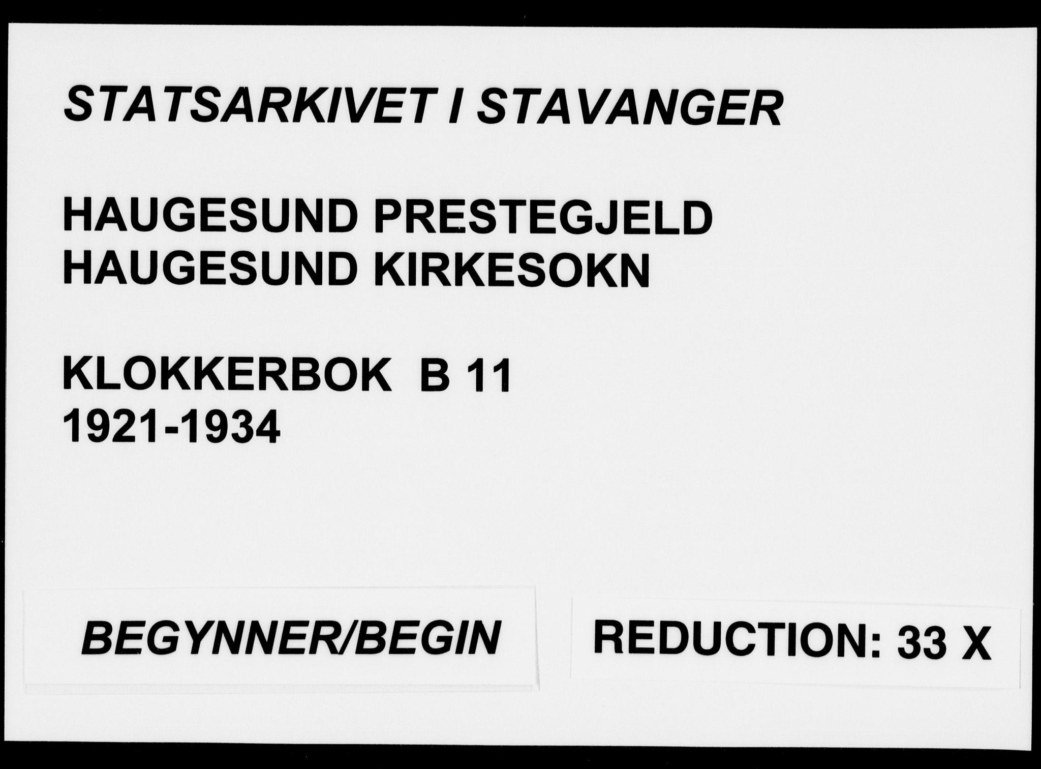 Haugesund sokneprestkontor, SAST/A -101863/H/Ha/Hab/L0011: Parish register (copy) no. B 11, 1921-1934