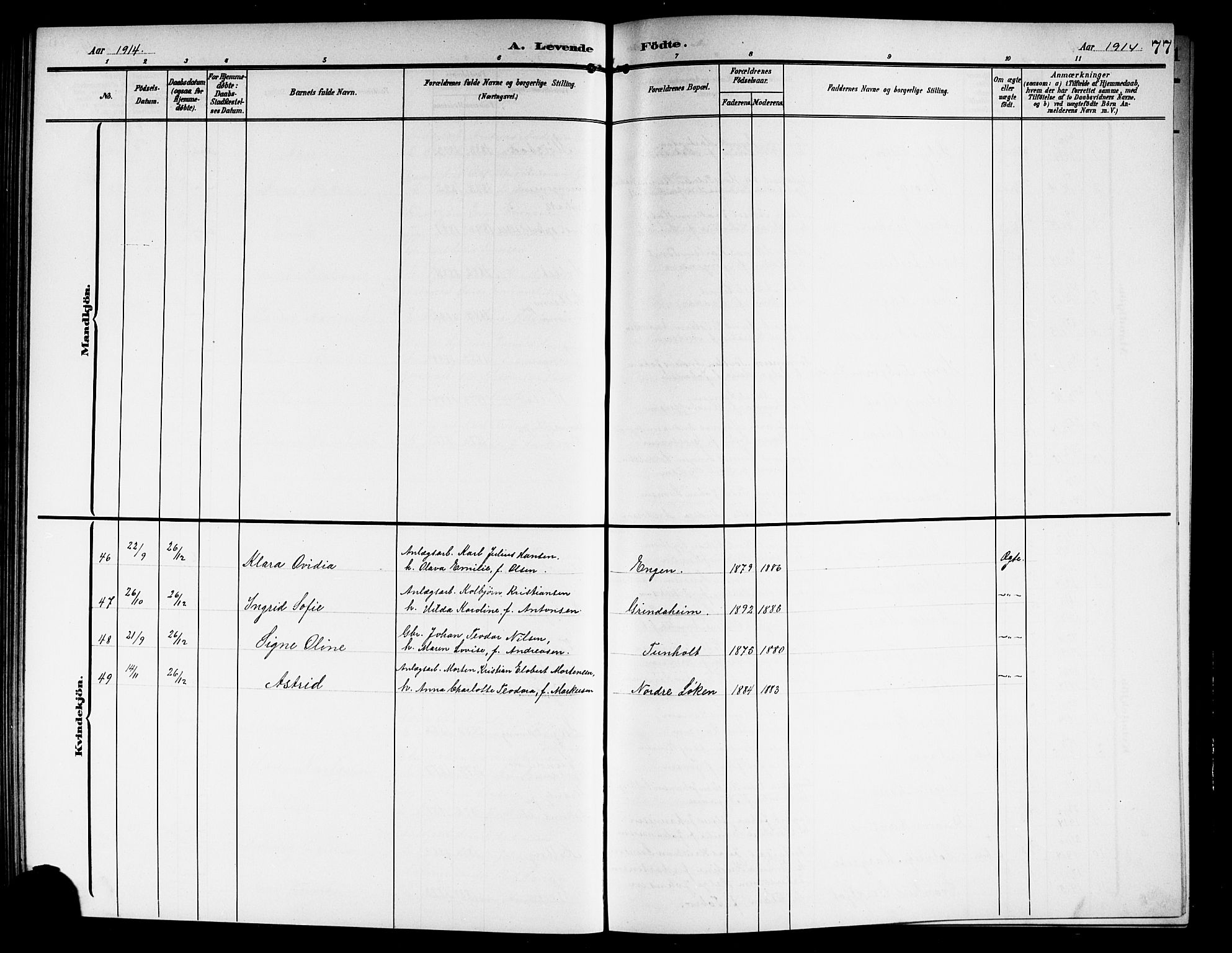 Askim prestekontor Kirkebøker, AV/SAO-A-10900/G/Ga/L0002: Parish register (copy) no. 2, 1903-1921, p. 77