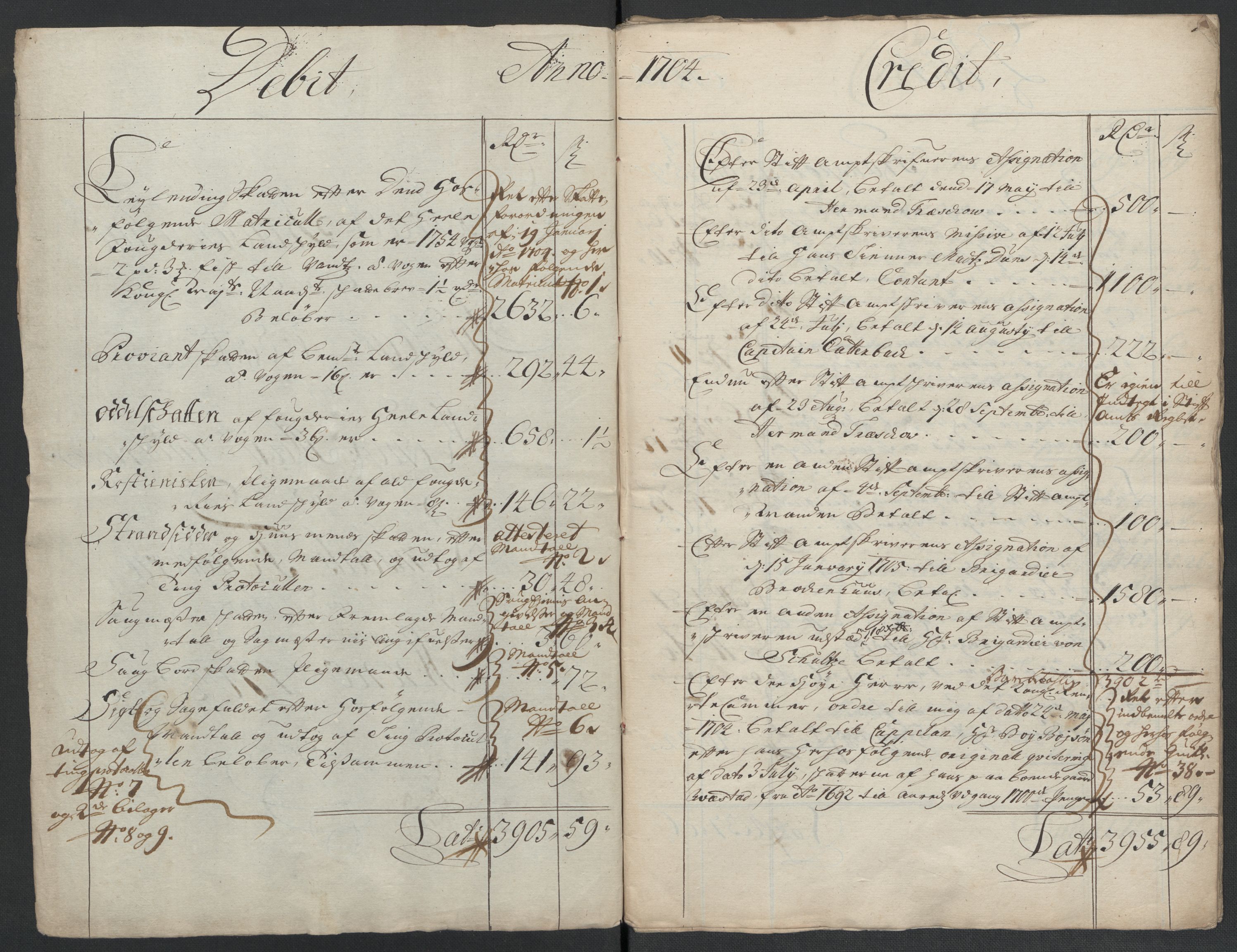 Rentekammeret inntil 1814, Reviderte regnskaper, Fogderegnskap, RA/EA-4092/R55/L3656: Fogderegnskap Romsdal, 1703-1705, p. 156