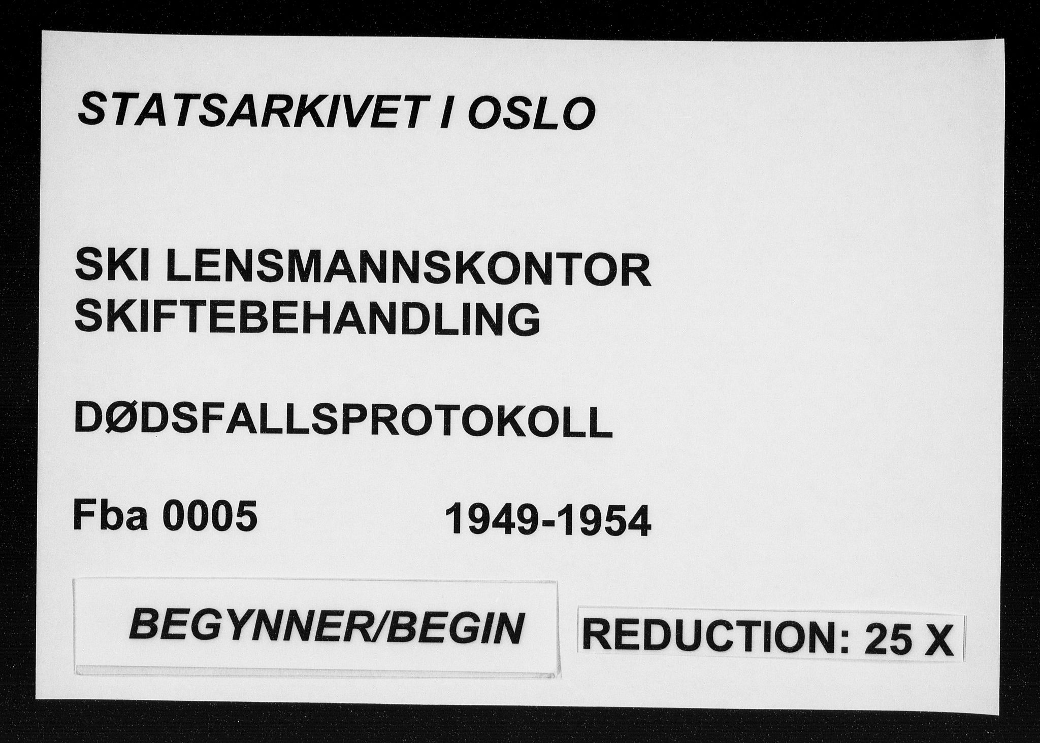 Ski lensmannskontor, SAO/A-10109/H/Ha/Haa/L0005: Dødsfallsprotokoll, 1949-1954