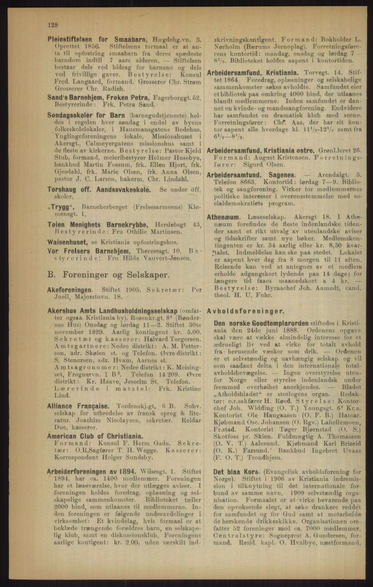 Kristiania/Oslo adressebok, PUBL/-, 1915, p. 128