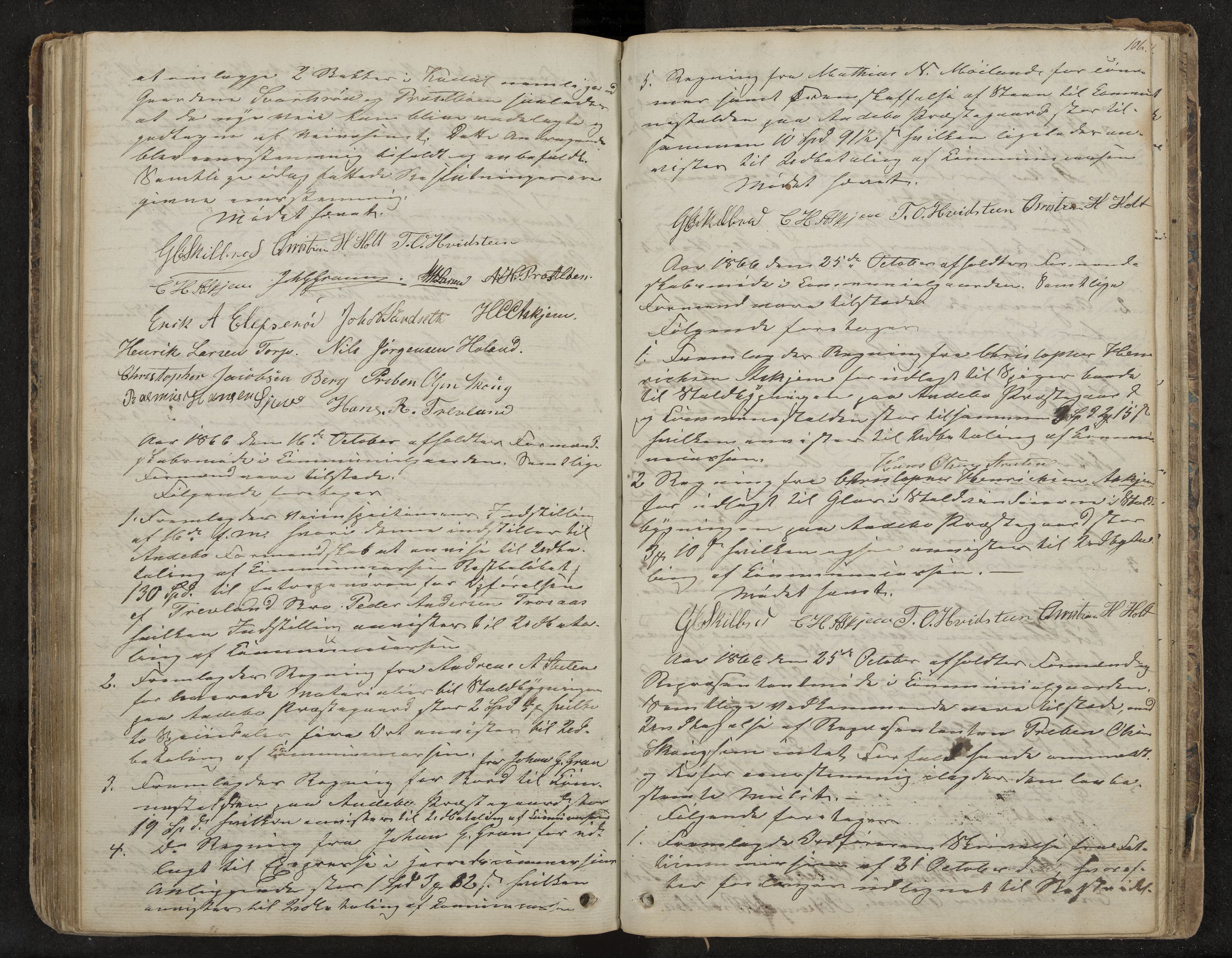 Andebu formannskap og sentraladministrasjon, IKAK/0719021-1/A/Aa/L0001: Møtebok med register, 1837-1869, p. 106